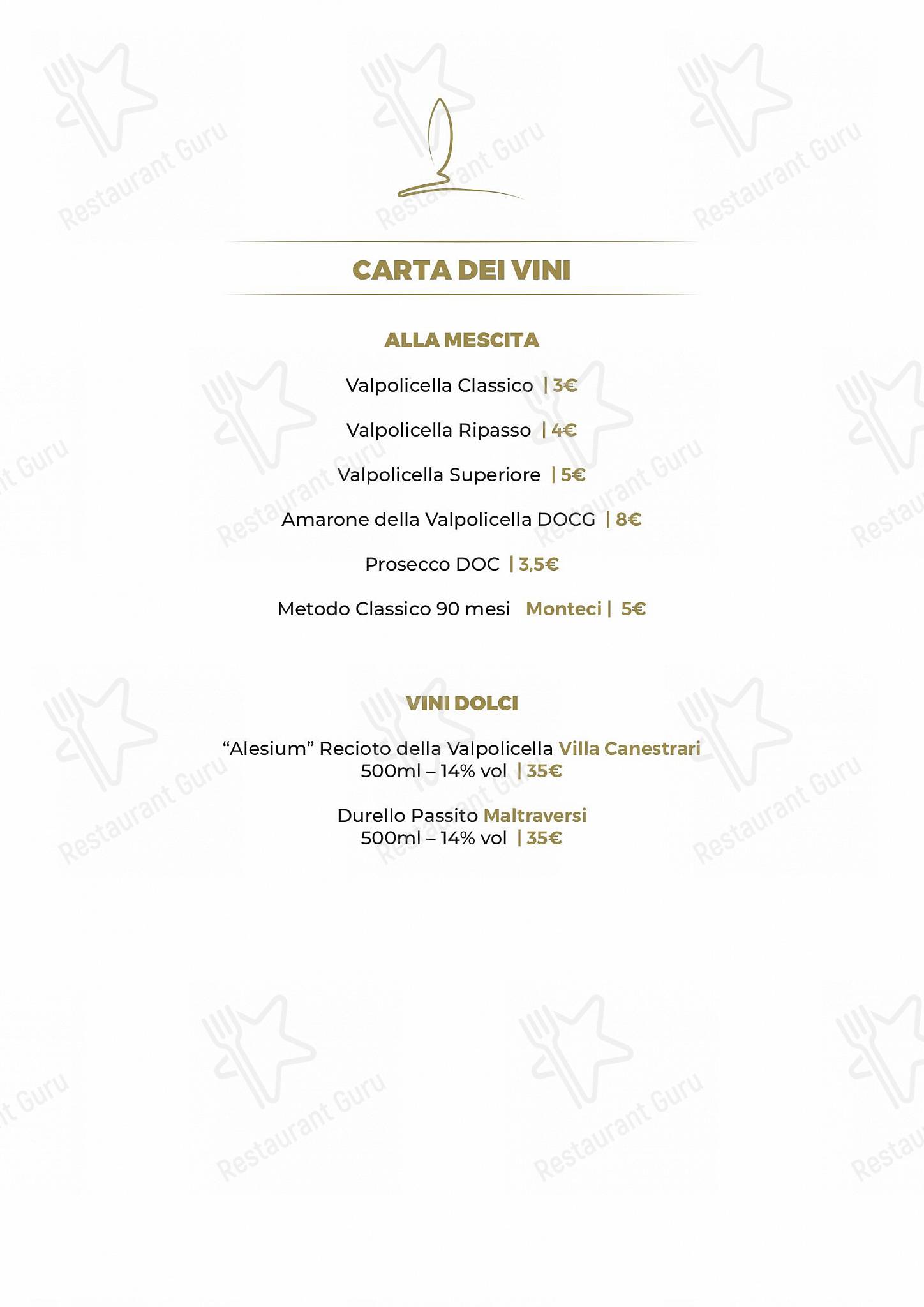 Menu di Agriturismo Corte Scaligera - piatti e bevande