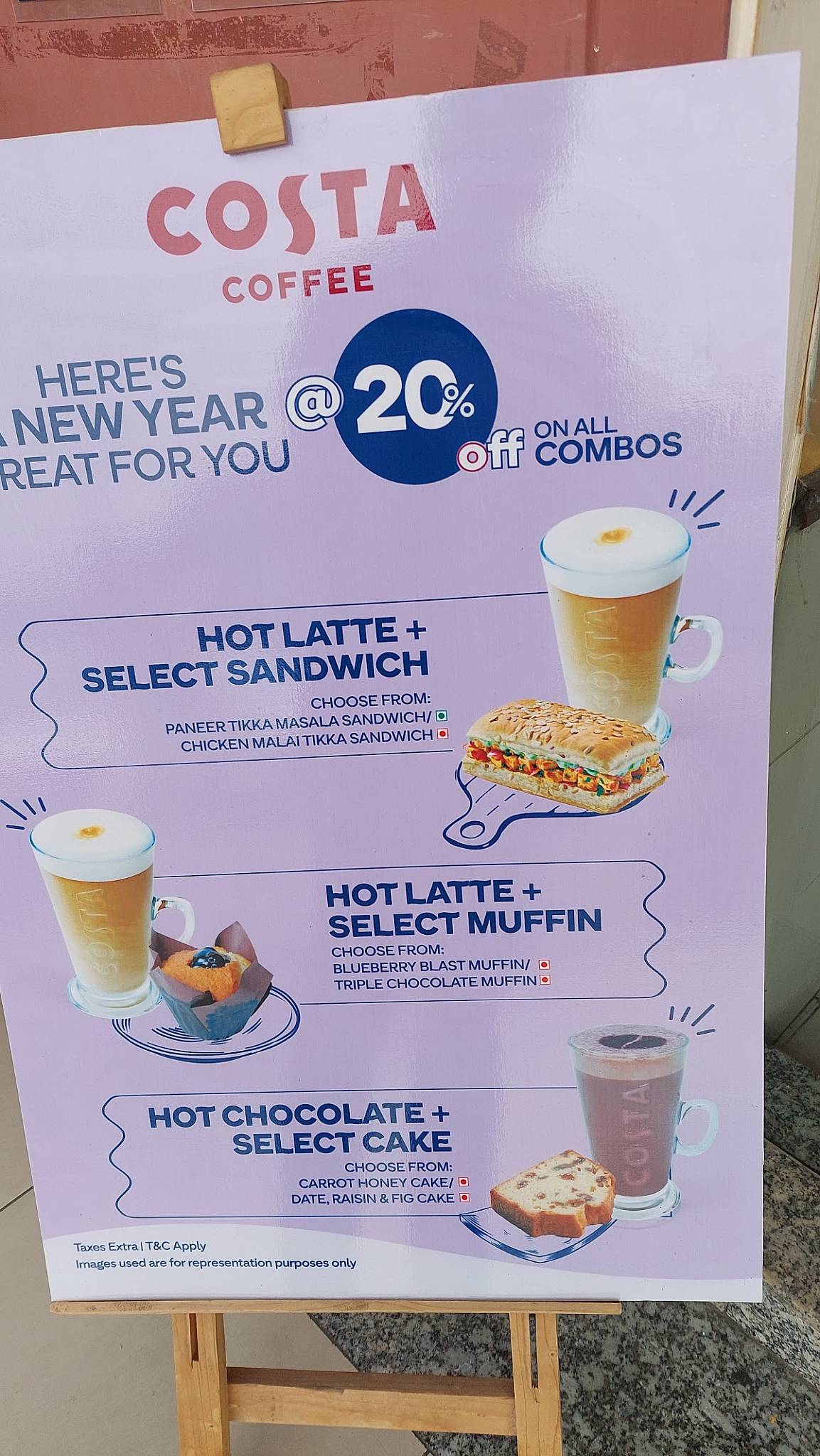 Costa Coffee menu