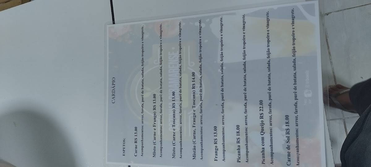 Cozinha Ribamarense cardápio