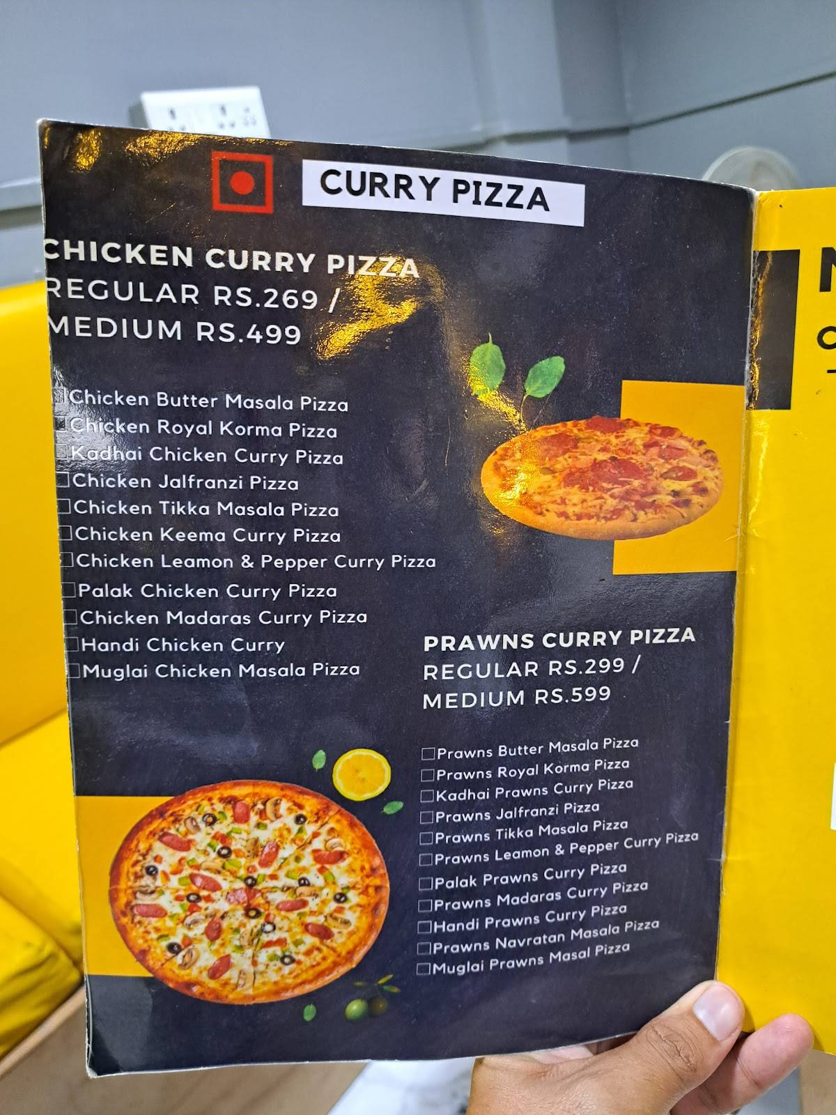Crafted Curry Pizza menu