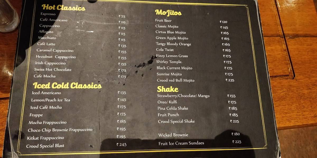 Croodsquare menu