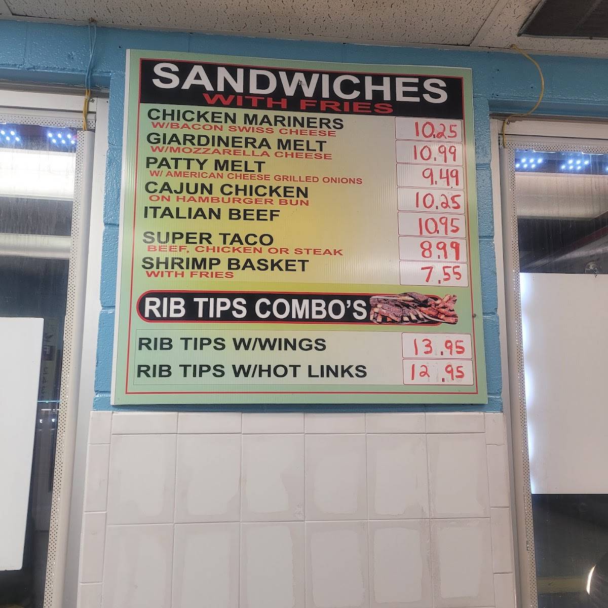 Menu at Crystal's BBQ, Calumet City