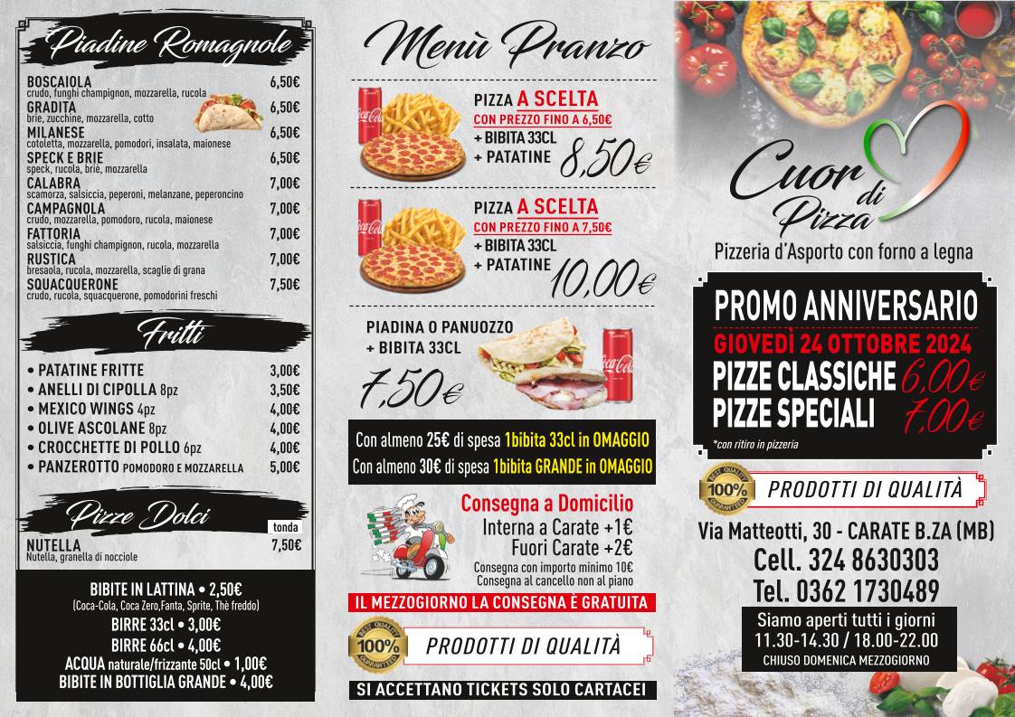 Menu di Cuor Di Pizza 