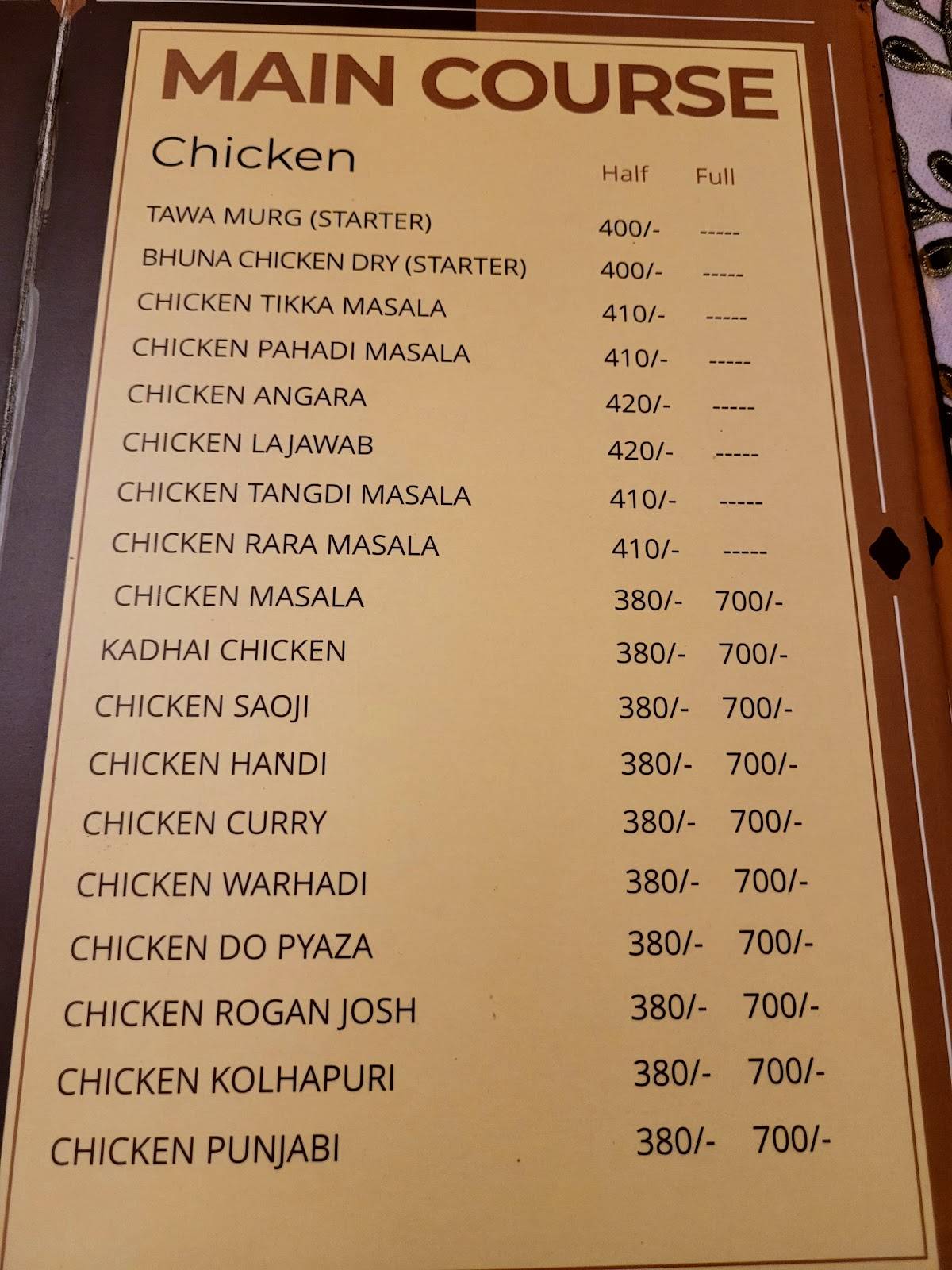Menu at DASTARKHWAN RESTAURANT, Nagpur