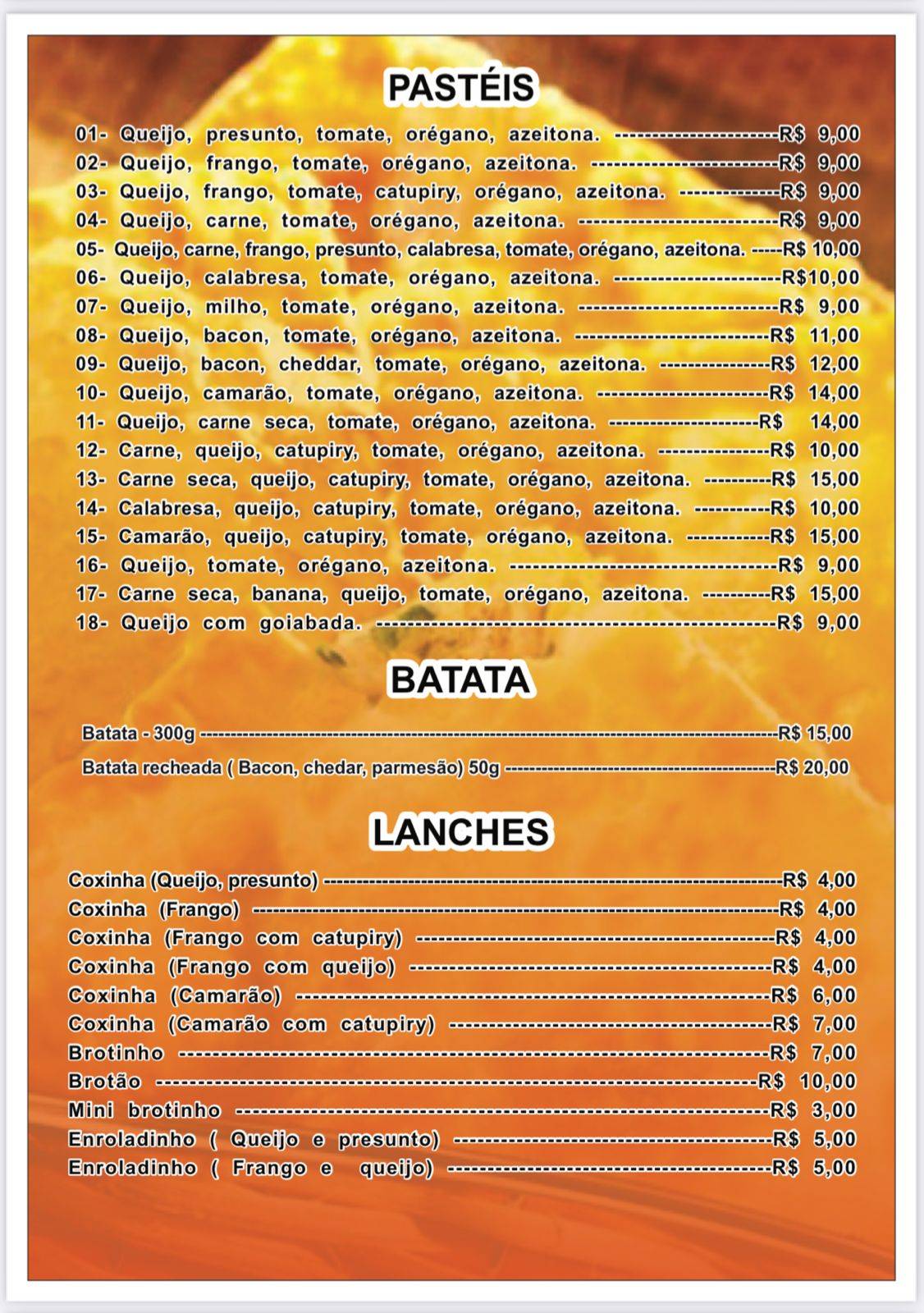 DETE PIZZARIA e RESTAURANTE DELIVERY (Conceição) cardápio