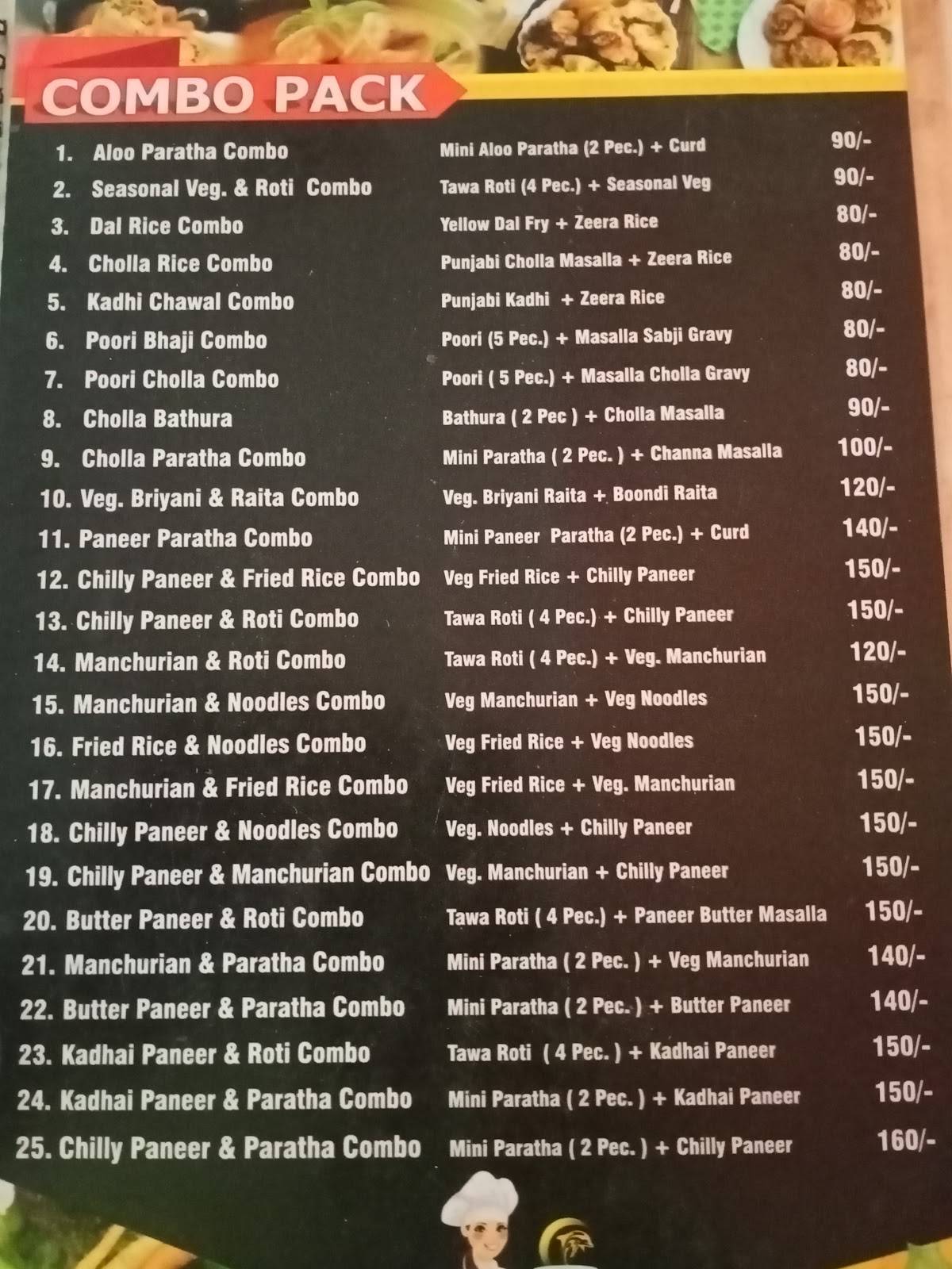 DOLPHIN RESTAURANT (PURE VEG.) menu