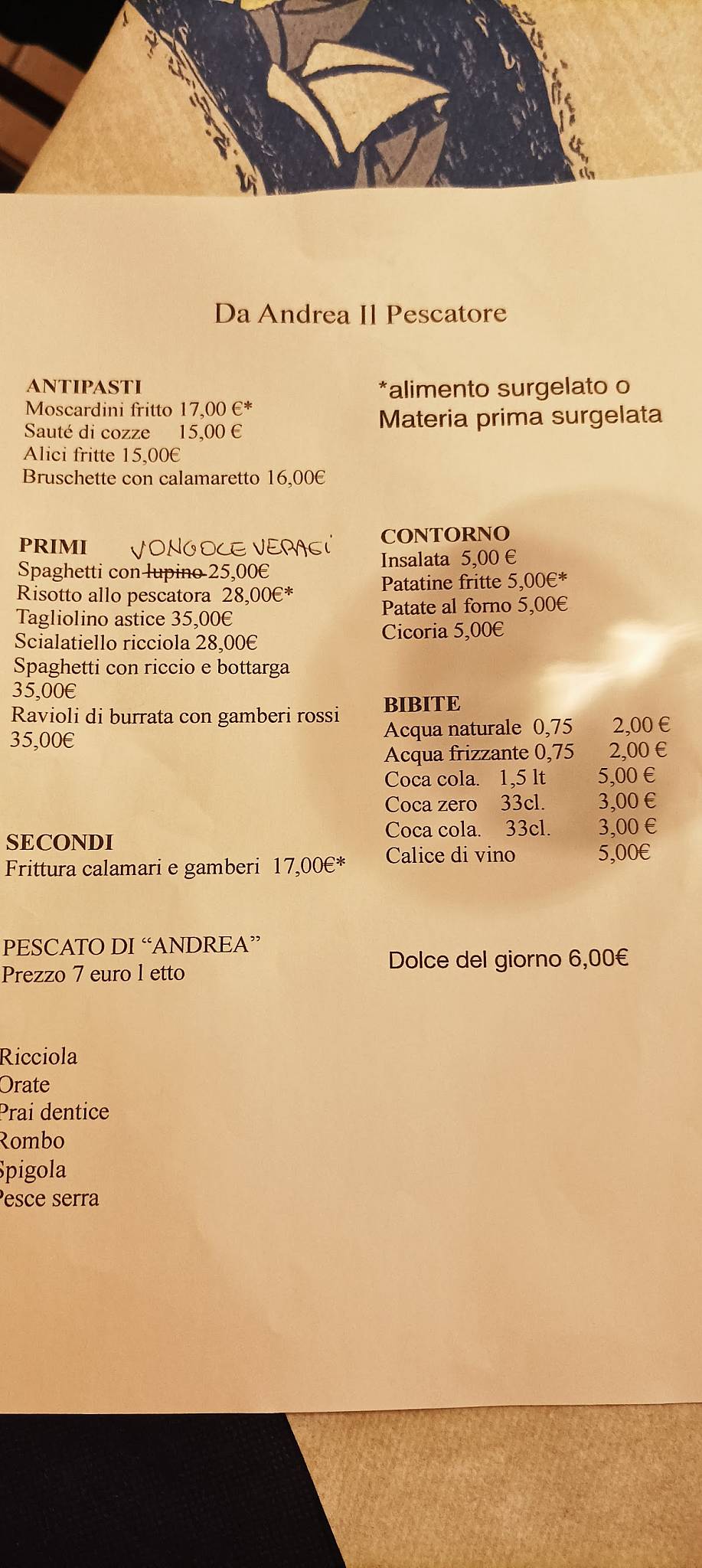 Menu di Da Andrea Il Pescatore 