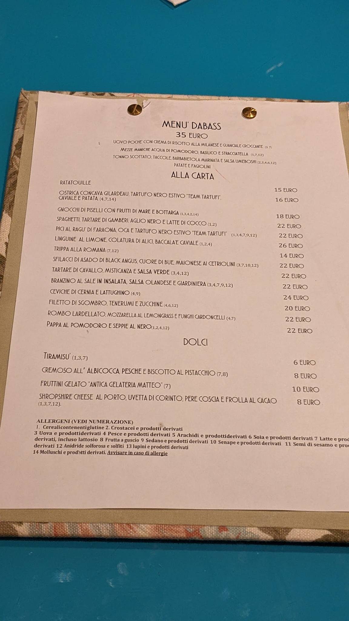 Menu di Dabass 