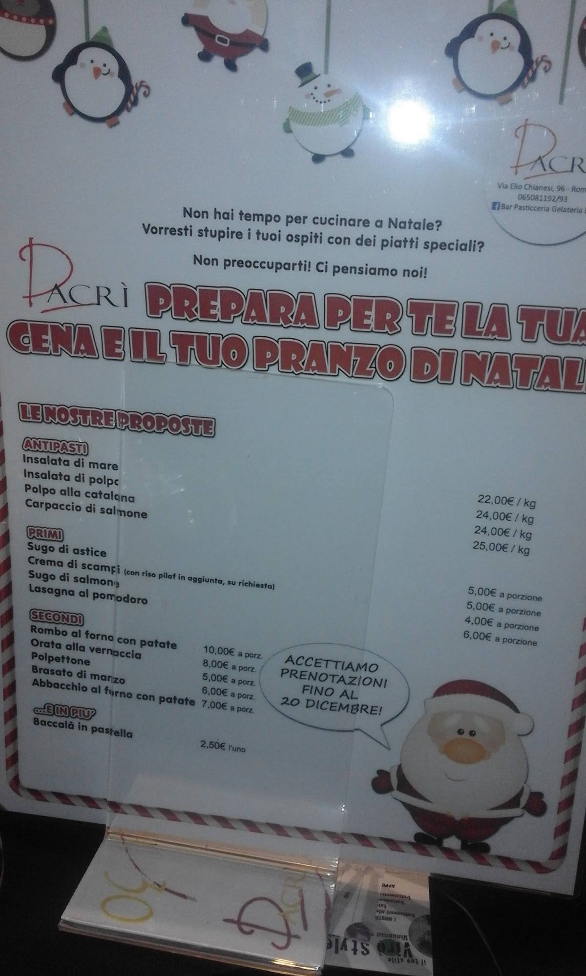 Menu di Dacrì 