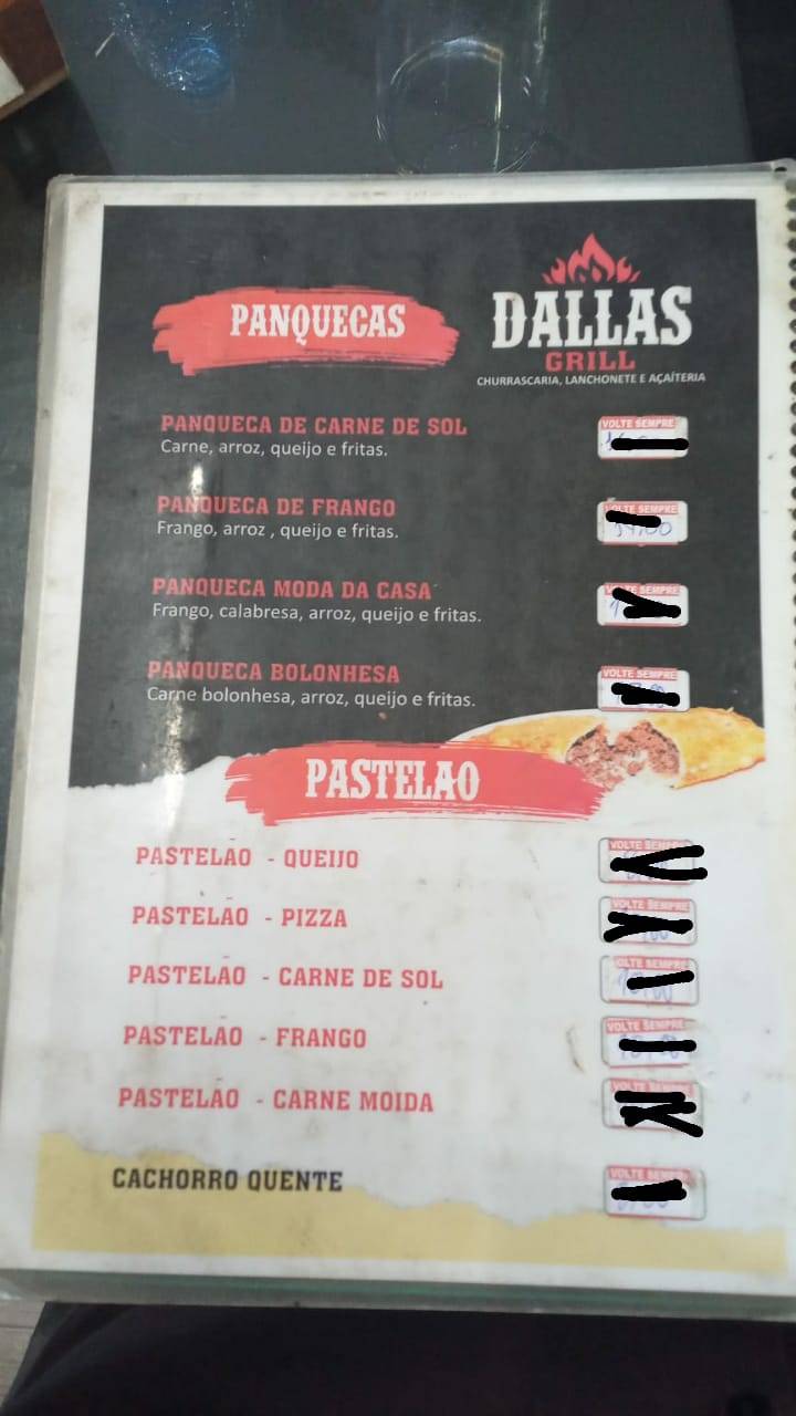 Dallas Grill cardápio