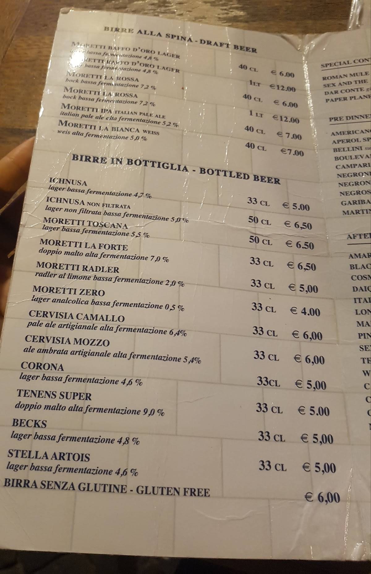 Menu di Dar Conte 