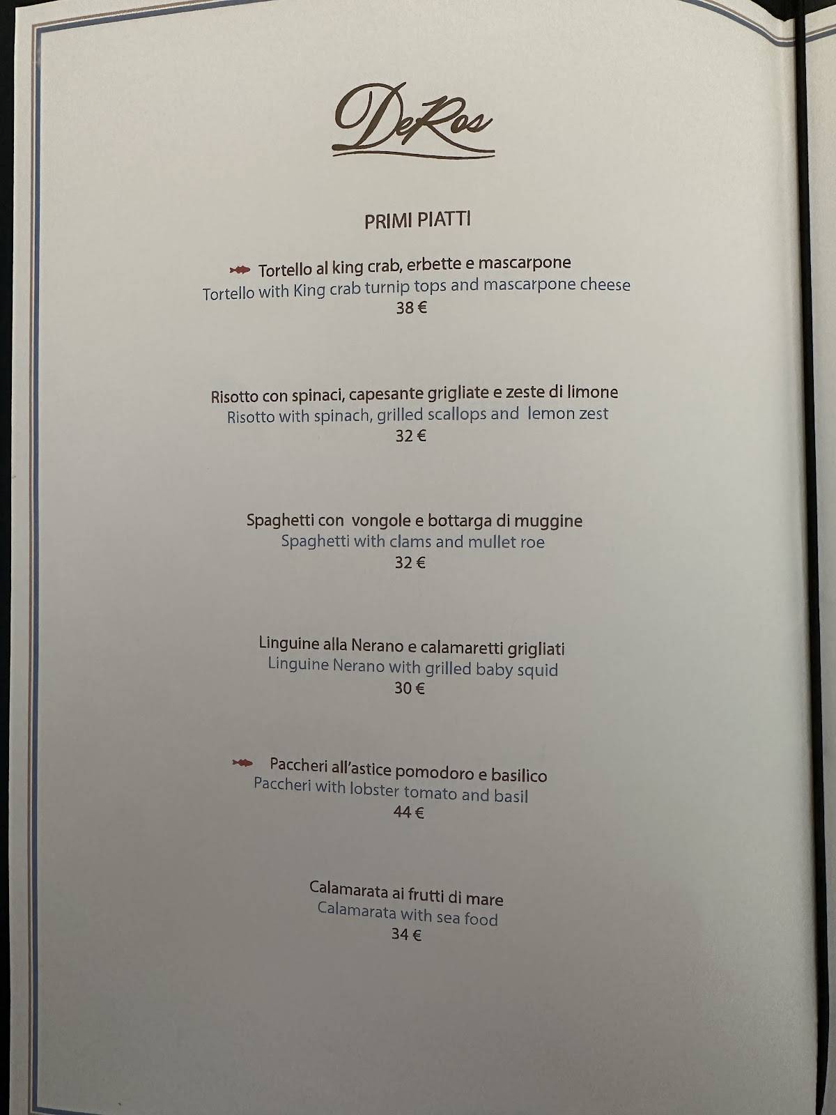 Menu di Deros Ristorante 