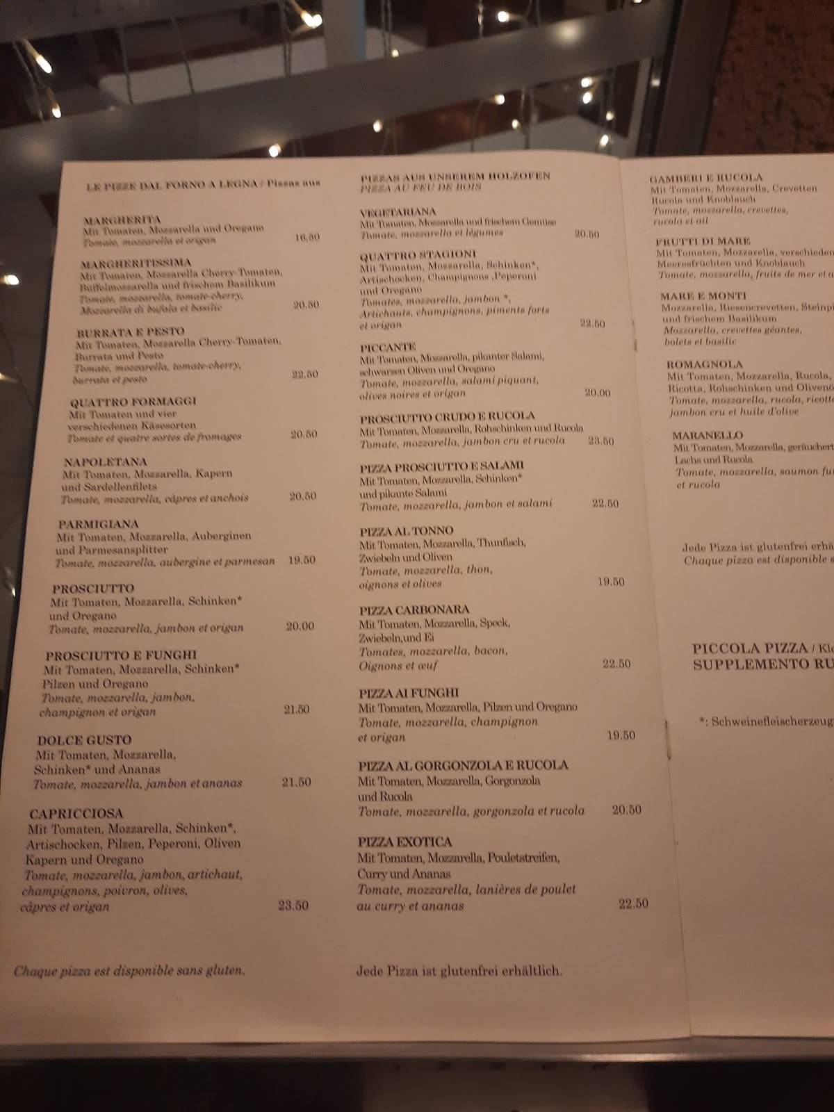Menu di Ristorante Pizzeria Del Gusto 