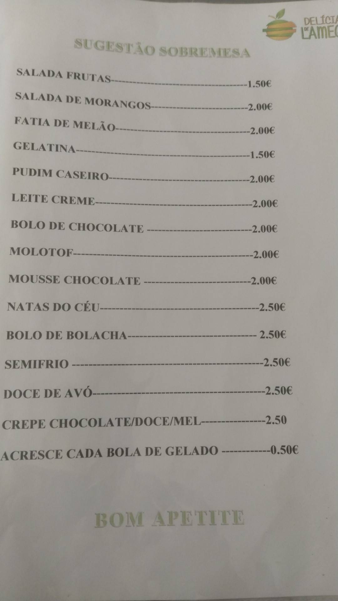 Menu Em Del Cias De Lamego Restaurante Lamego