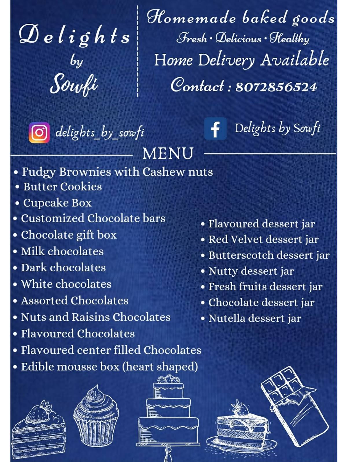 Delights by Sowfi menu