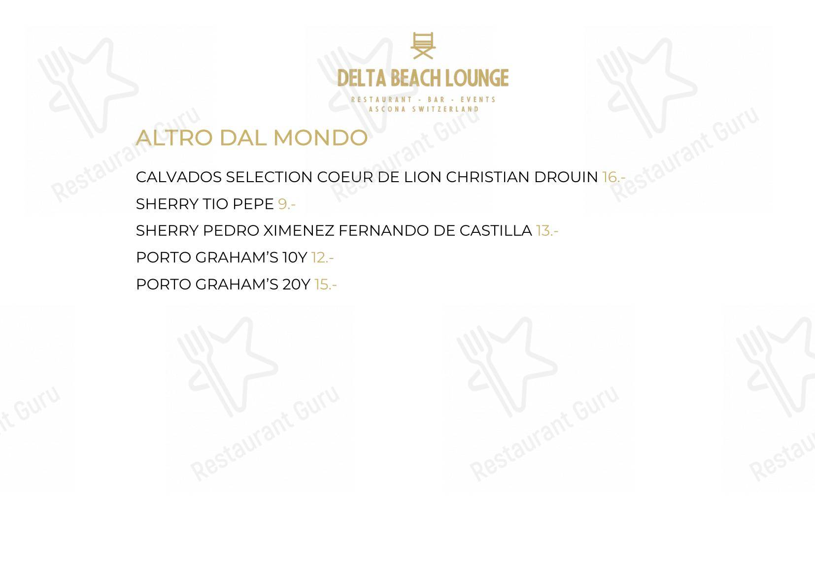 Menu di Delta Beach Lounge - Основное меню
