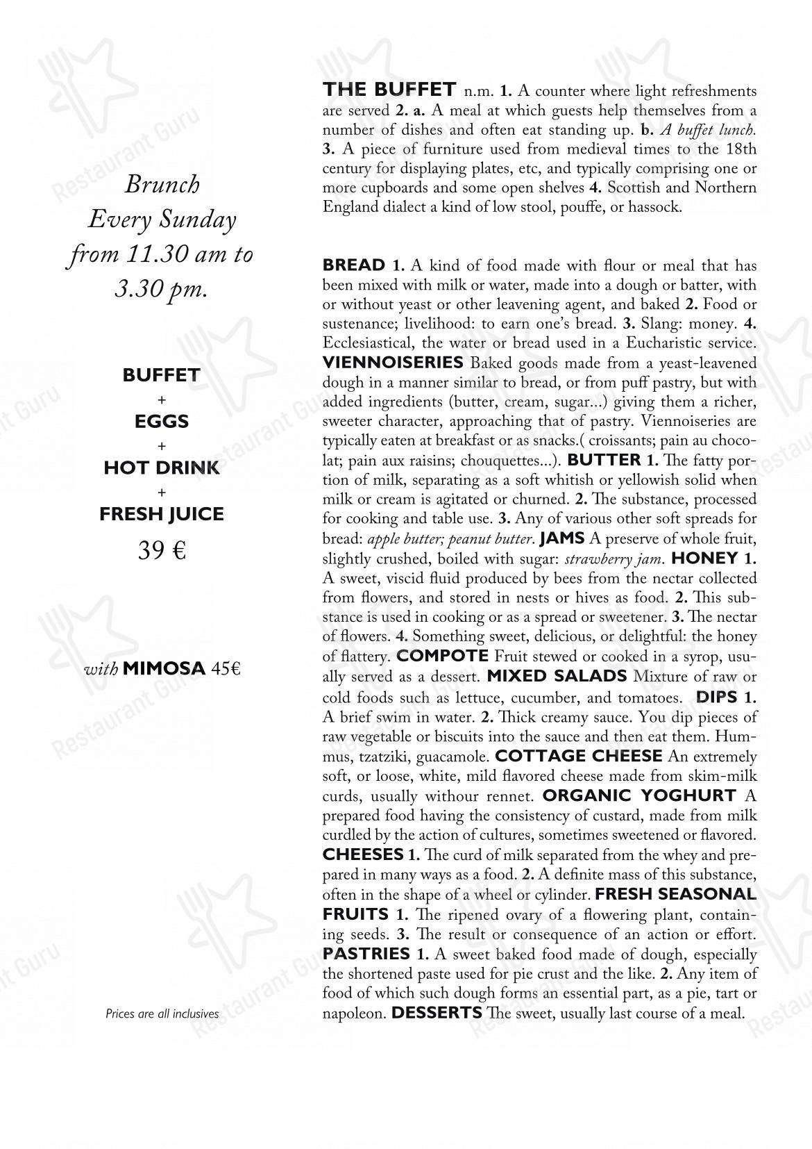 Menu pour Restaurant Derrière - Крафт меню