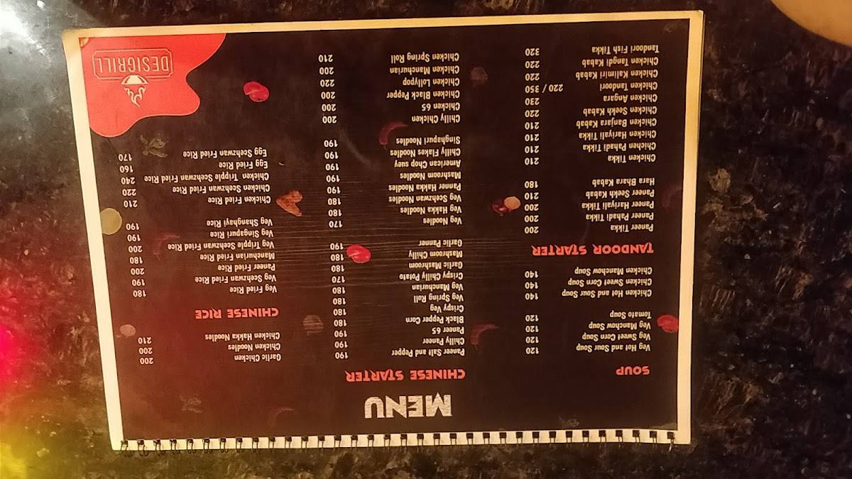 Desi Grill menu