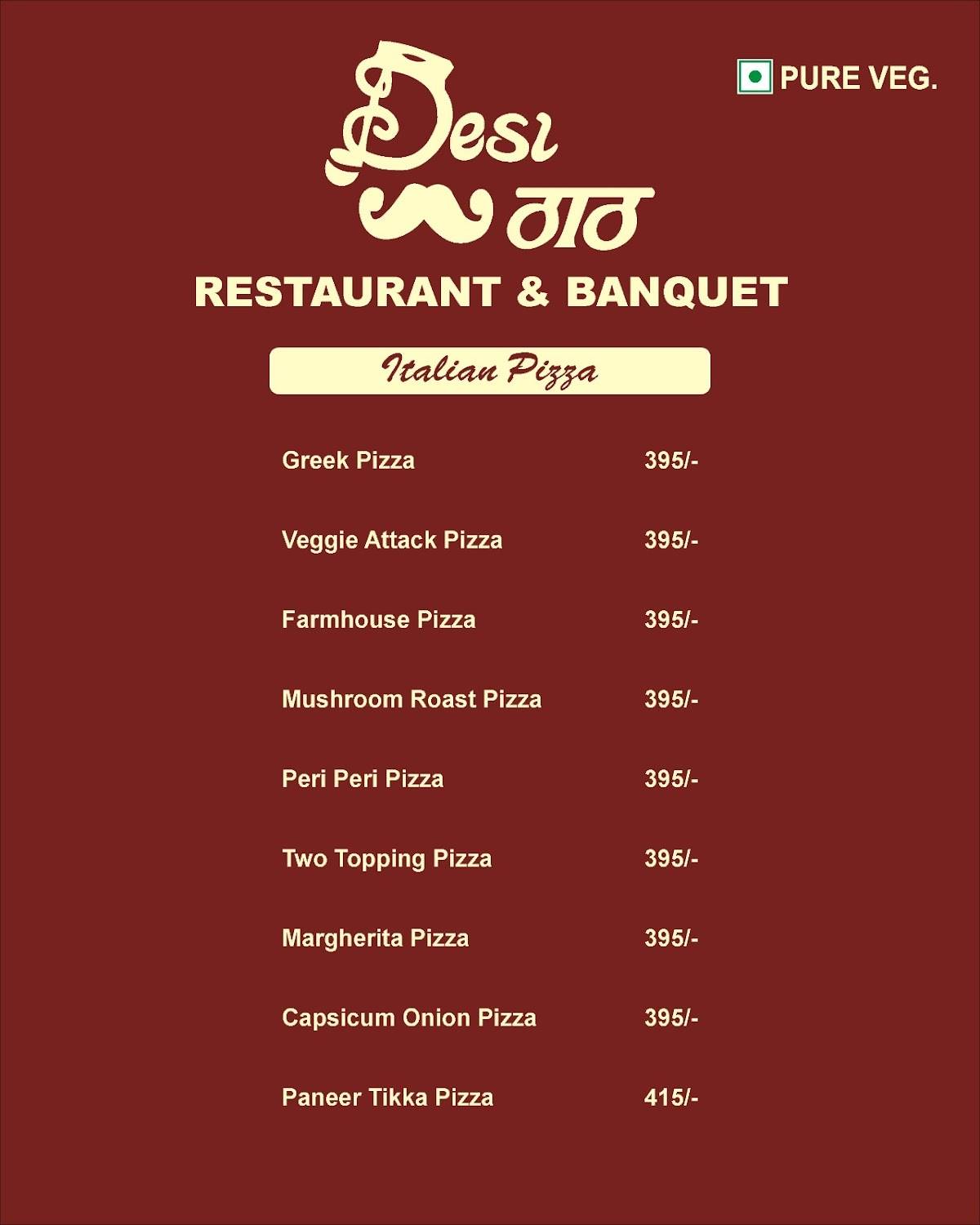 Desi Thaath menu
