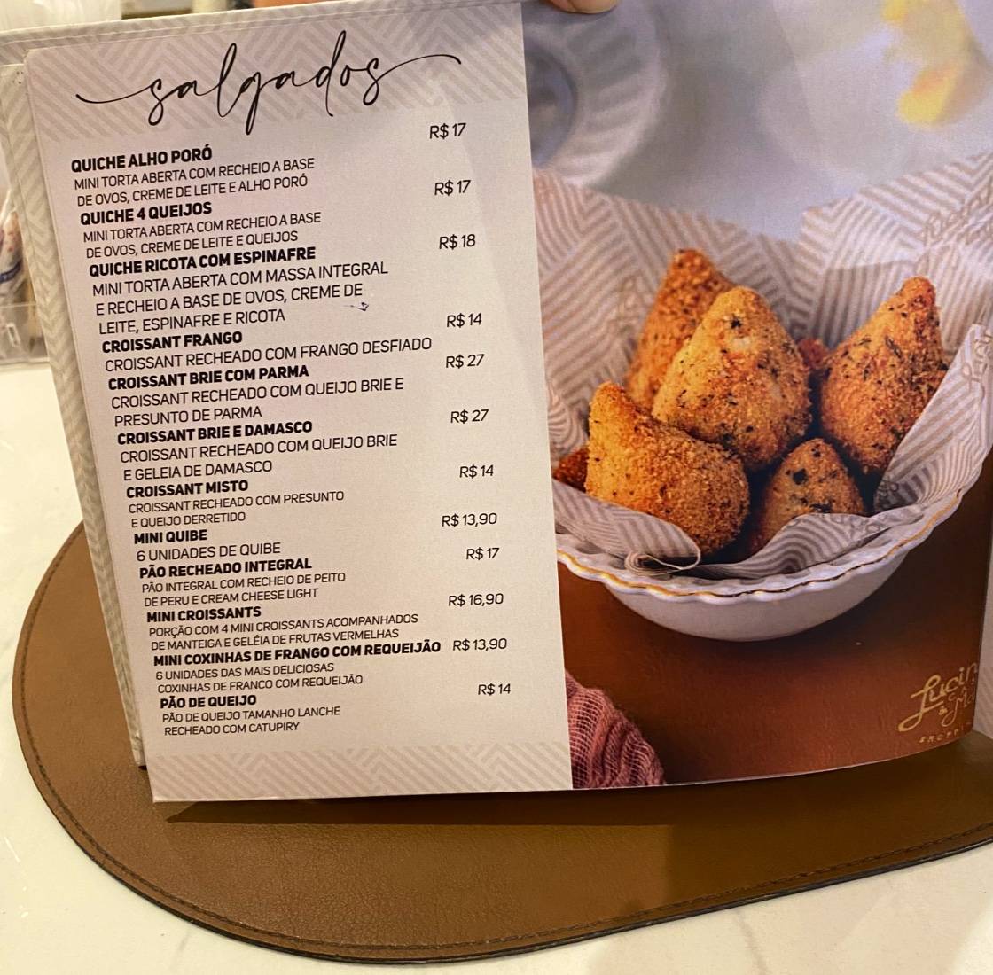 Cafeteria Lucinha Cascão e Santa Clara Shopping Recife cardápio