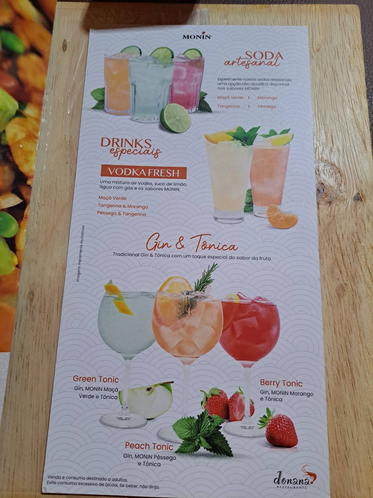 Restaurante Donana - Brotas cardápio