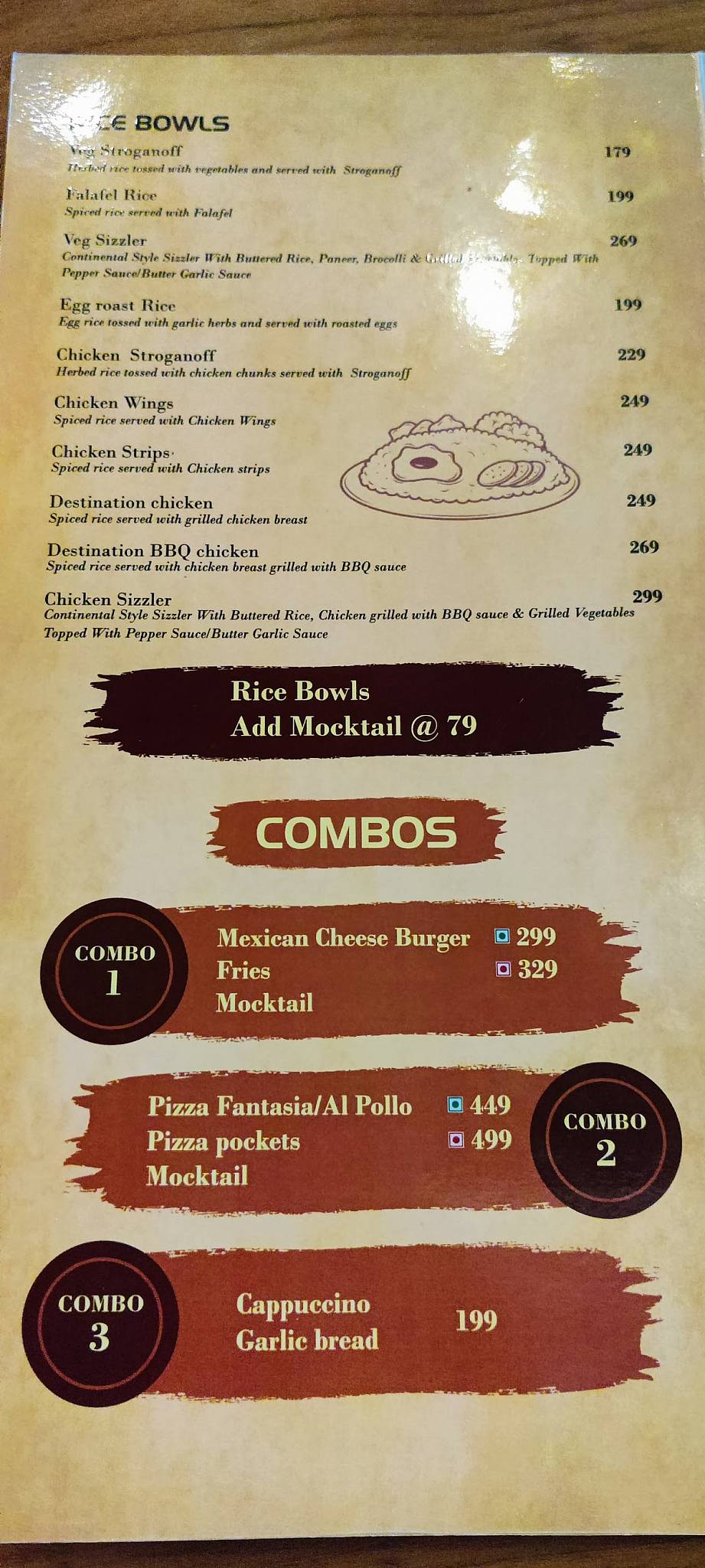 Destination Cafe menu