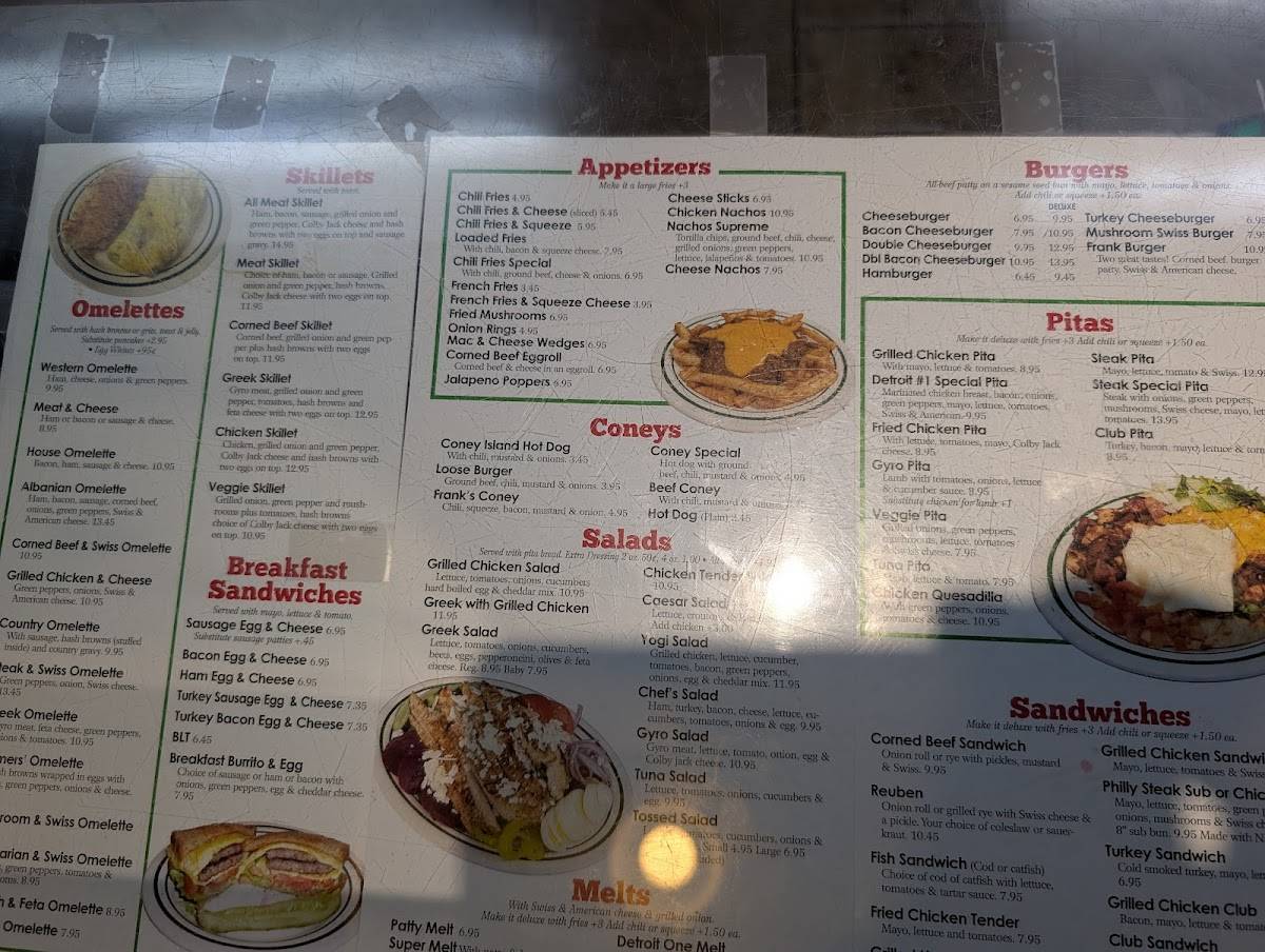 Menu at Detroit One Coney Island Restaurant, Detroit, Woodward Ave