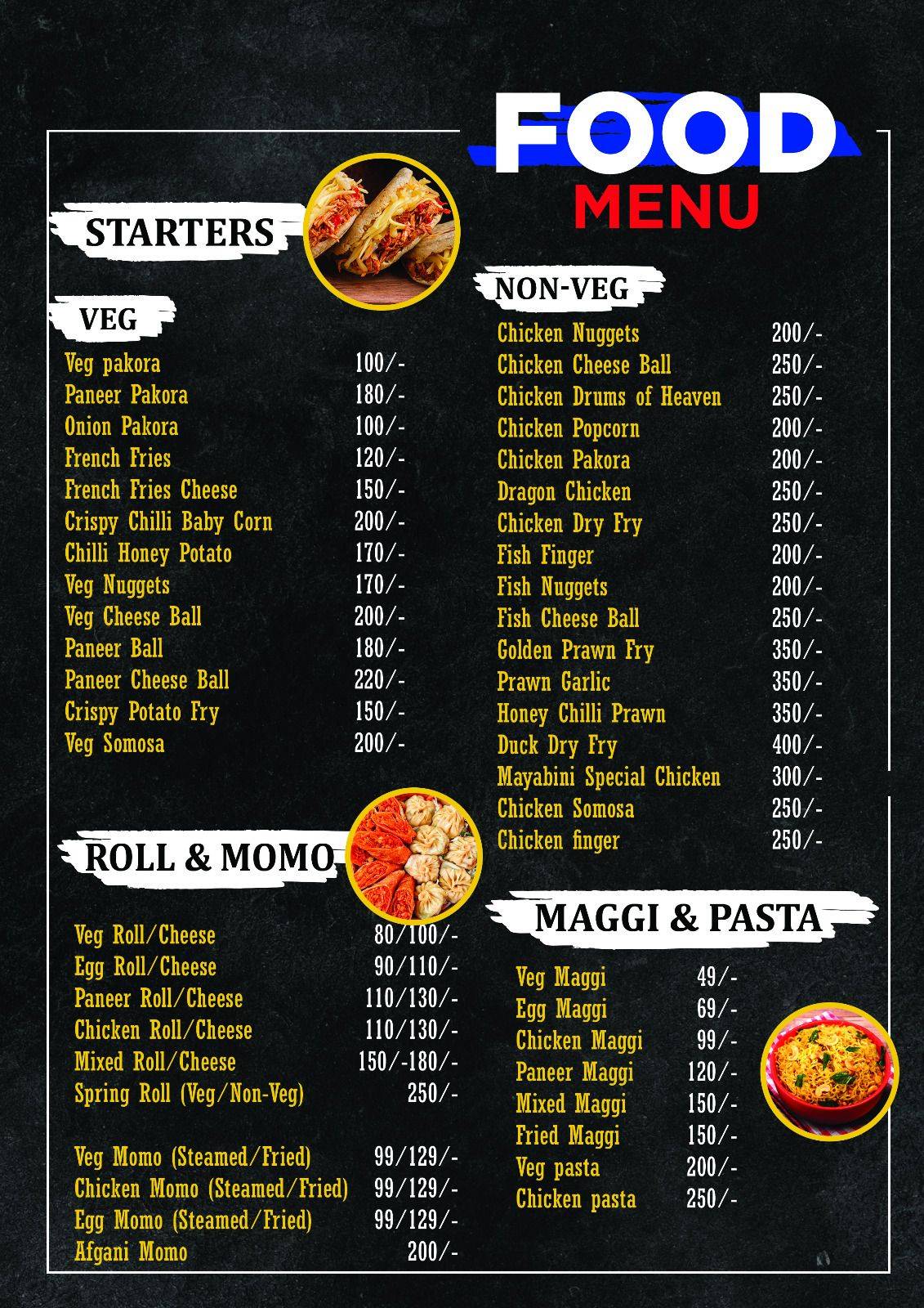 Mayabini Restaurant menu