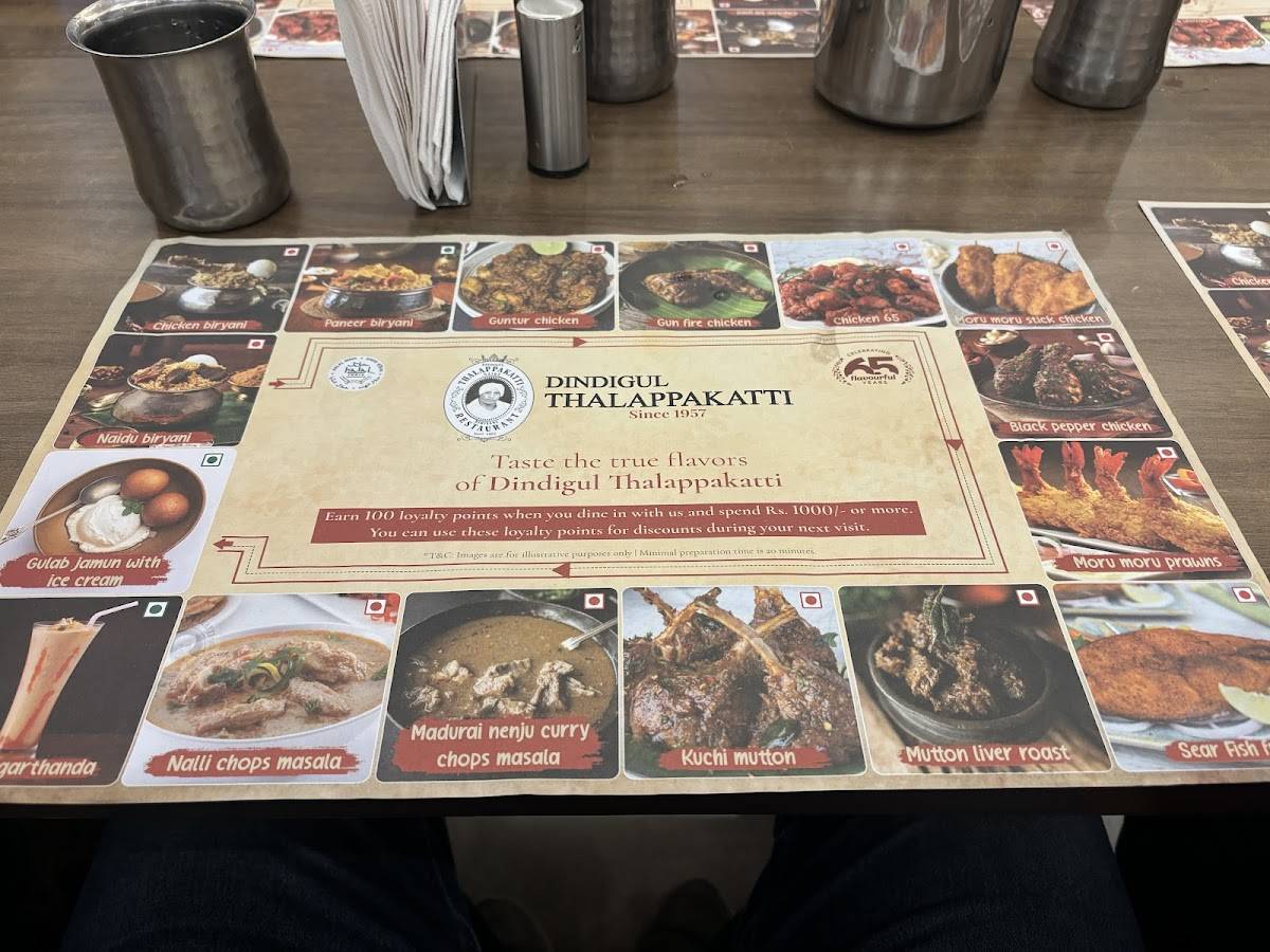 Dindigul Thalappakatti Restaurant - Chinthamani menu