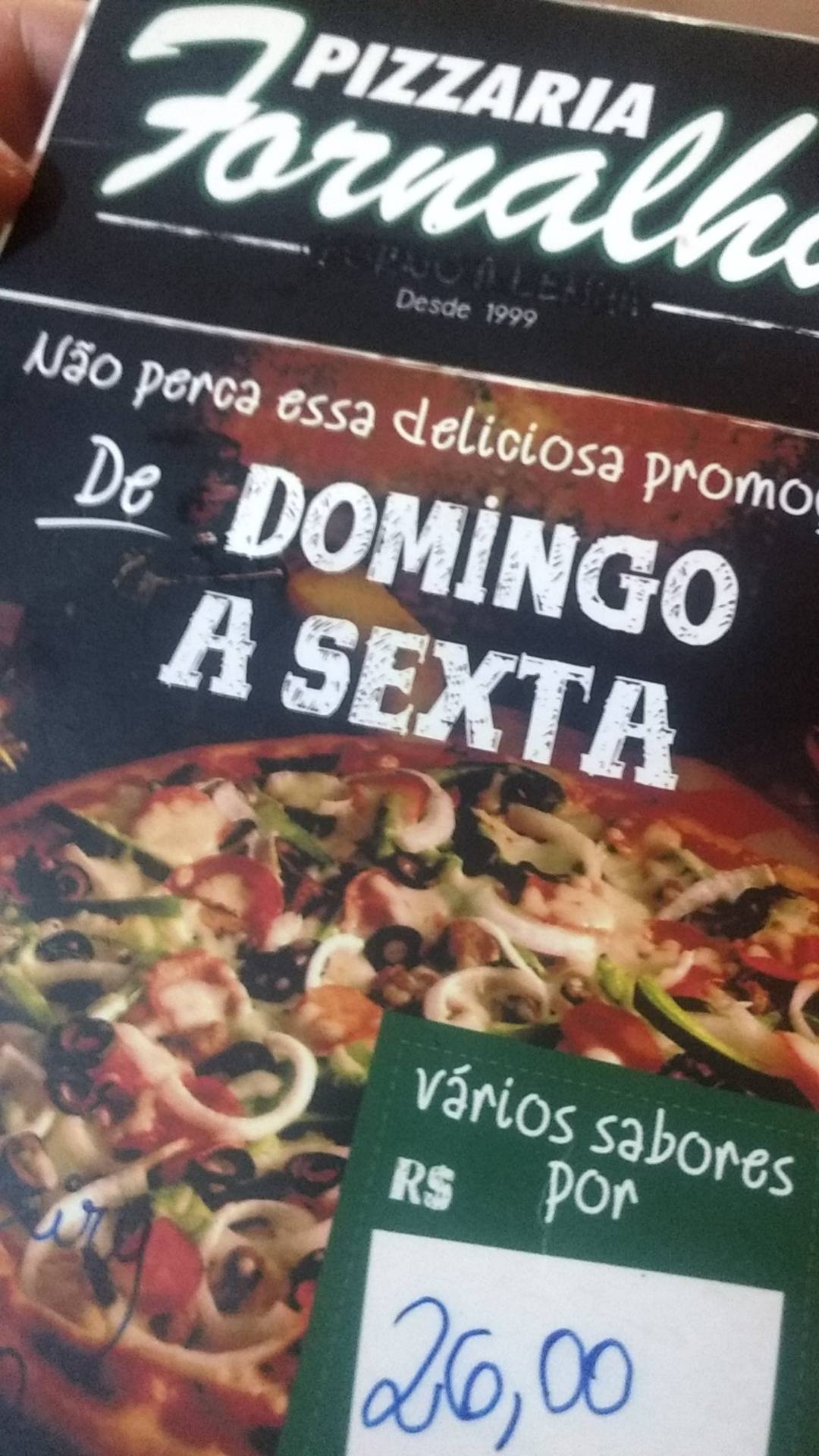 Pizzaria Fornalha cardápio