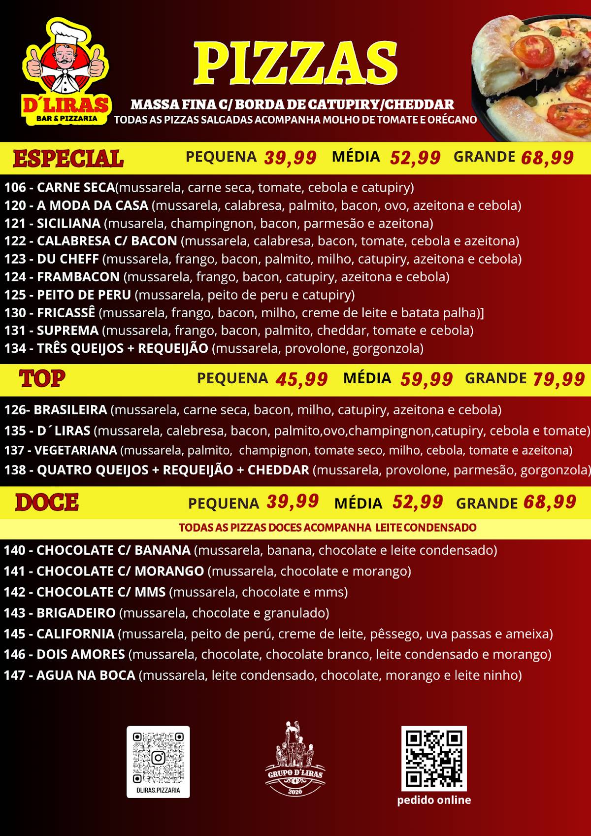 Dliras Bar e Pizzaria Garavelo - Bar Com Show Ao Vivo Garavelo Promoção de pizza todo dia cardápio