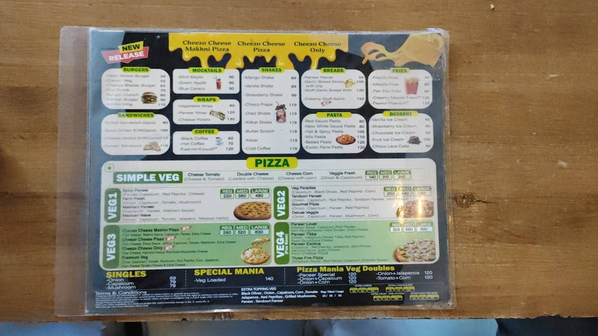 Dominar Pizza menu