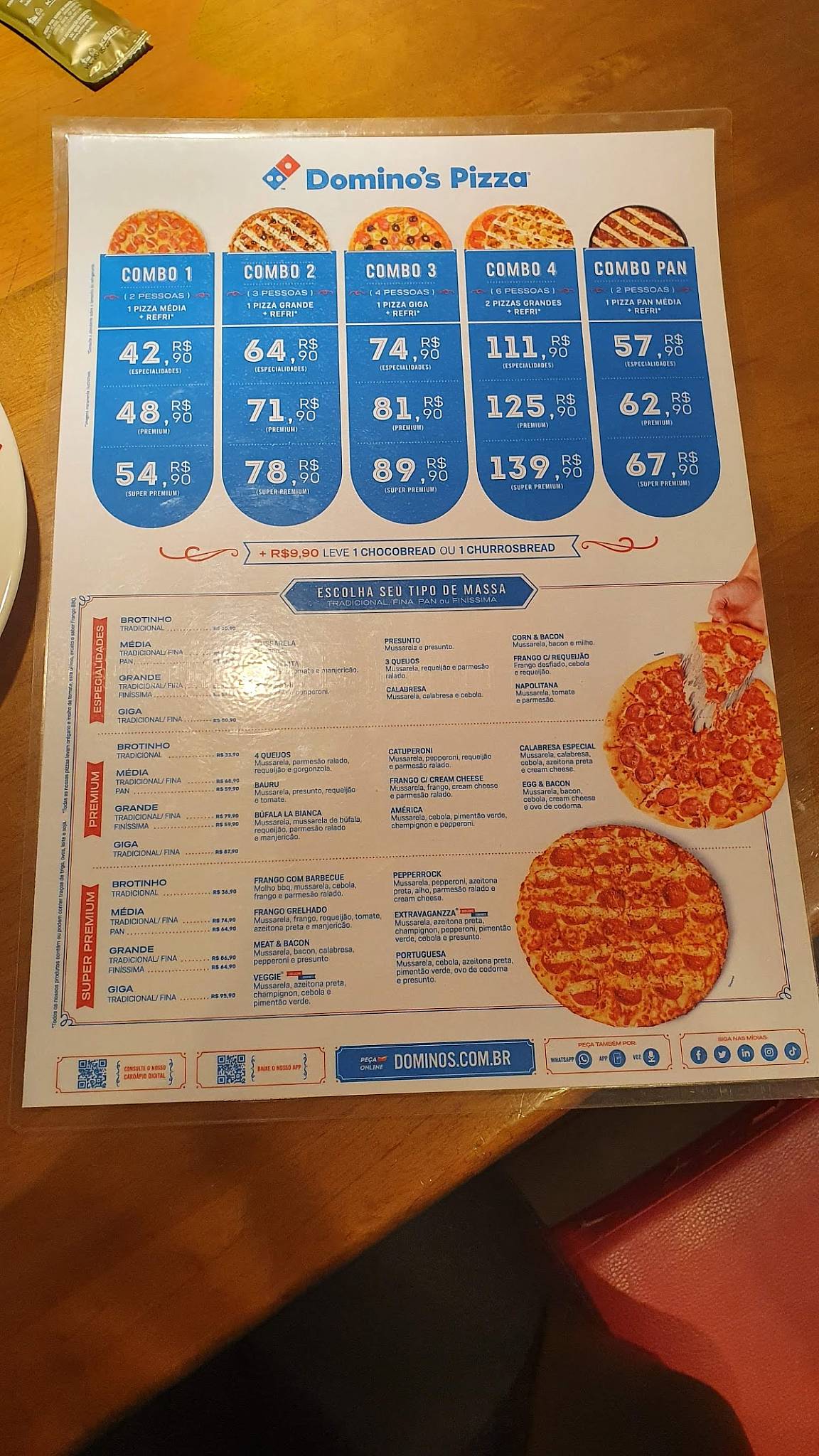 Domino's Pizza cardápio