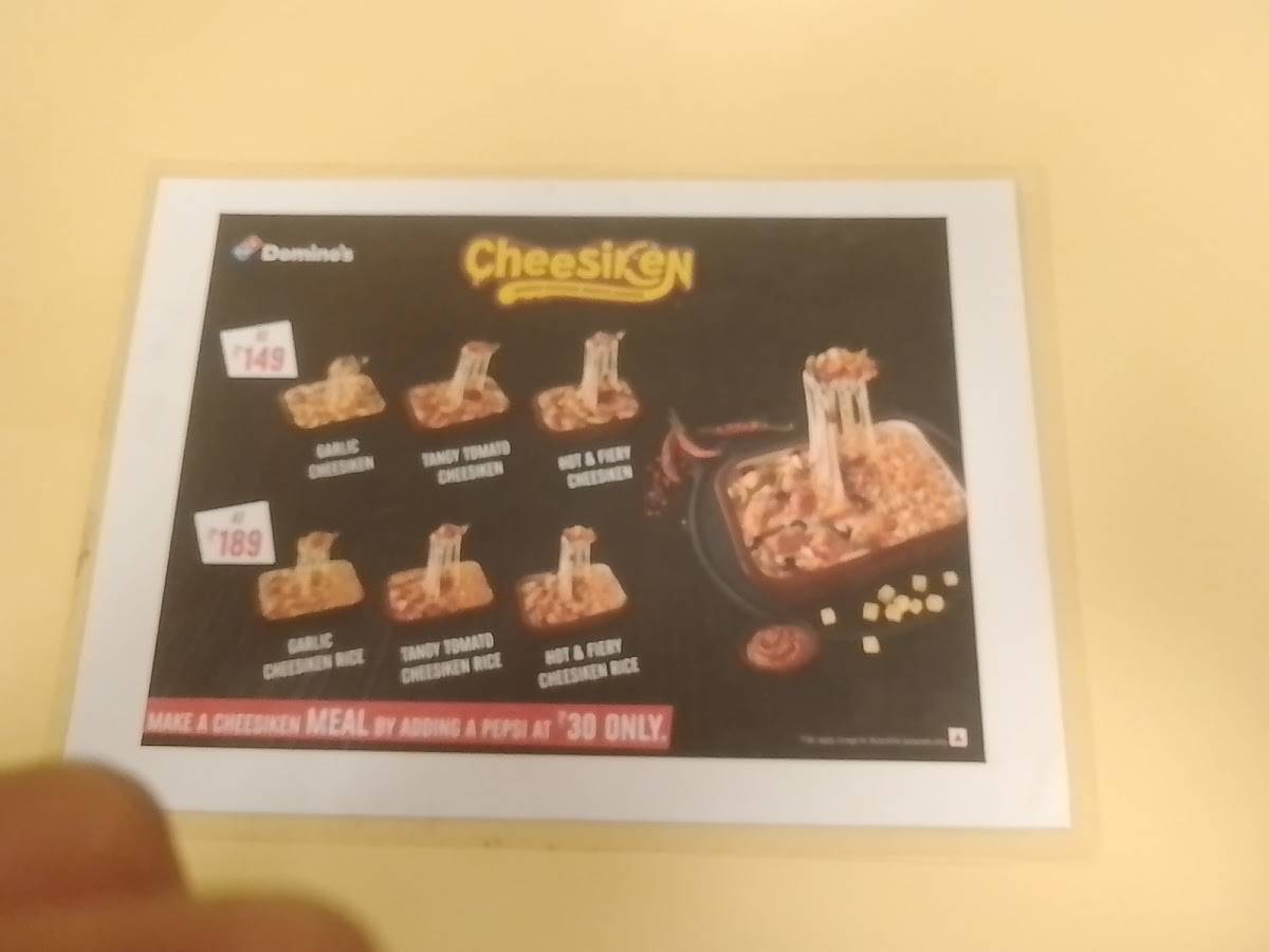 Dominos pizza menu