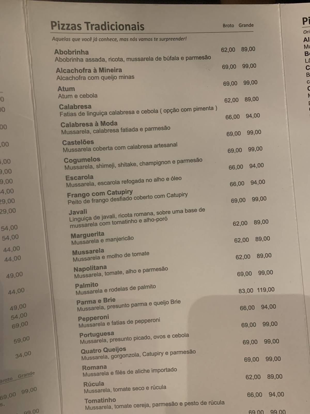 Dona Firmina Pizzaria cardápio