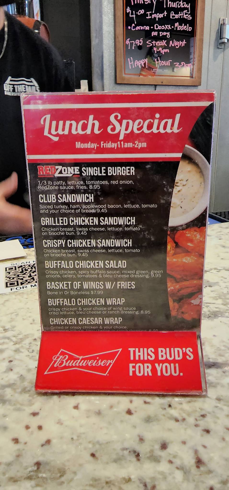 Menu at Downtown Red Zone pub & bar, Bakersfield