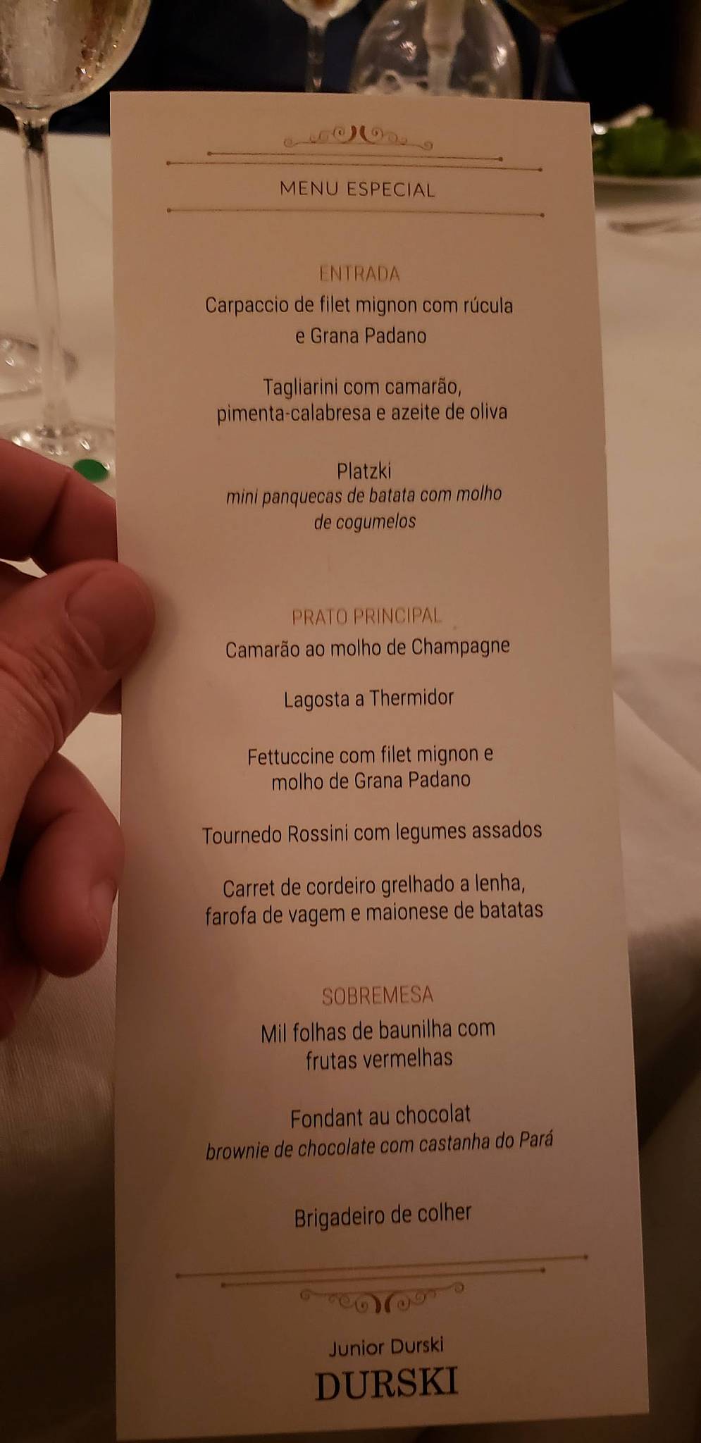 Restaurante Durski cardápio