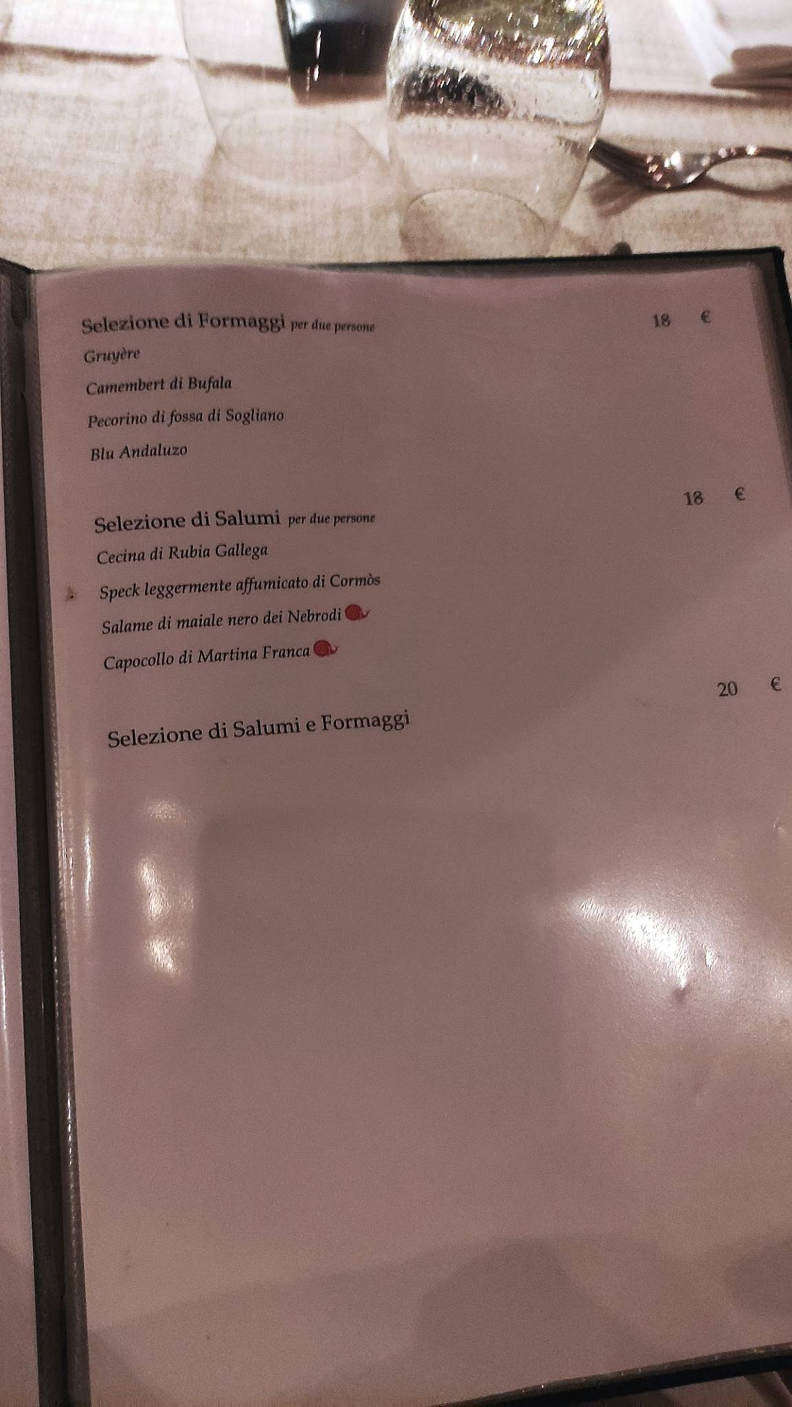 Menu di ESPERIA Osteria Flegrea 