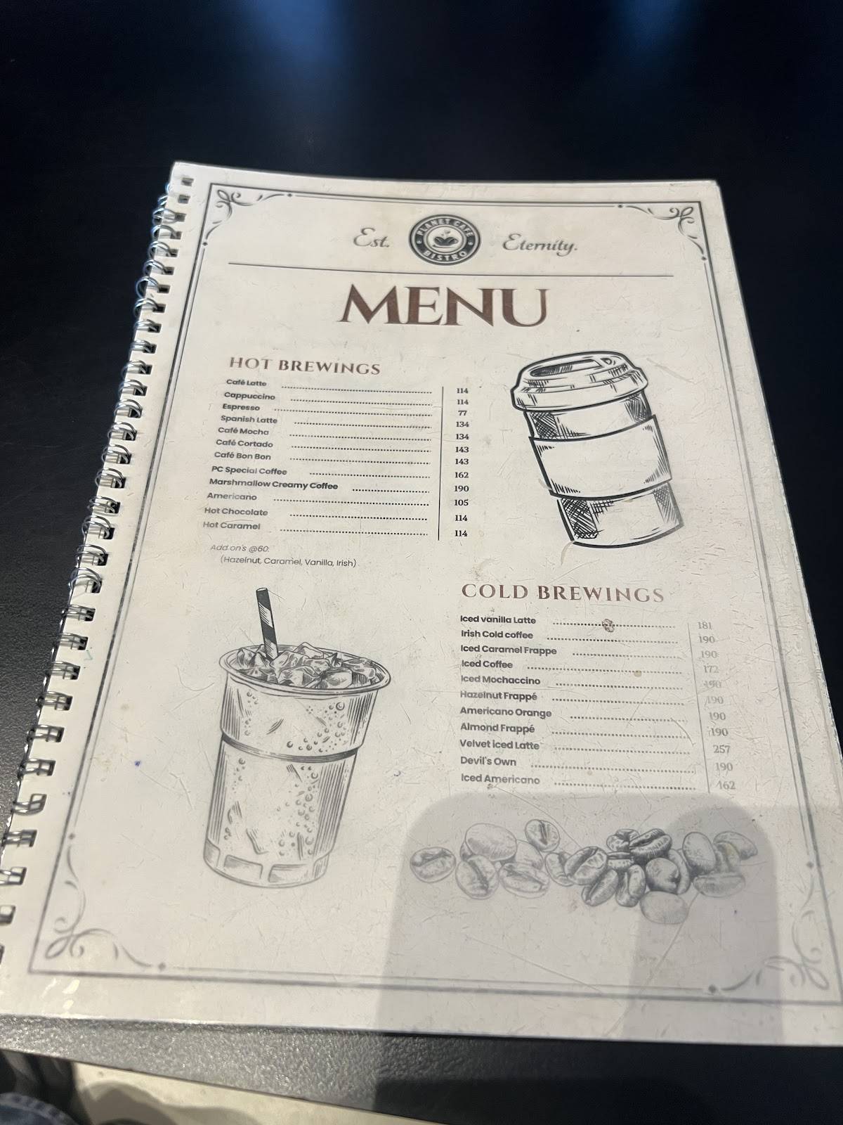 Planet Cafe menu