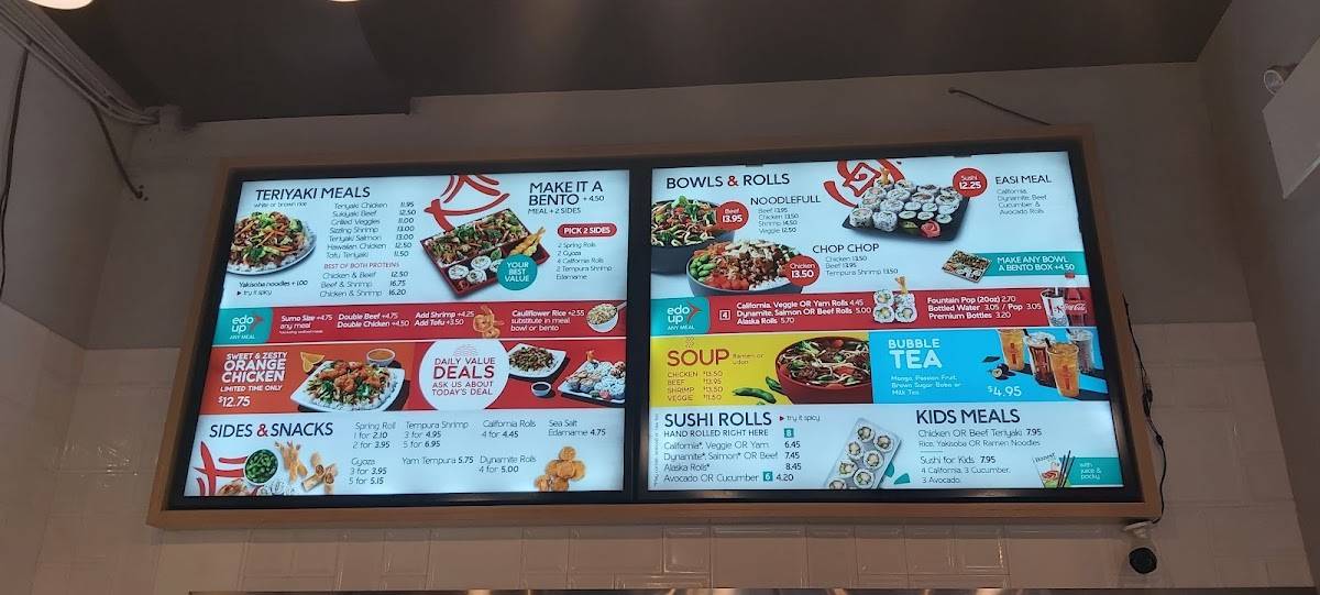 Menu at Edo Japan fast food, Airdrie, 114 Sierra Springs Dr SE #202