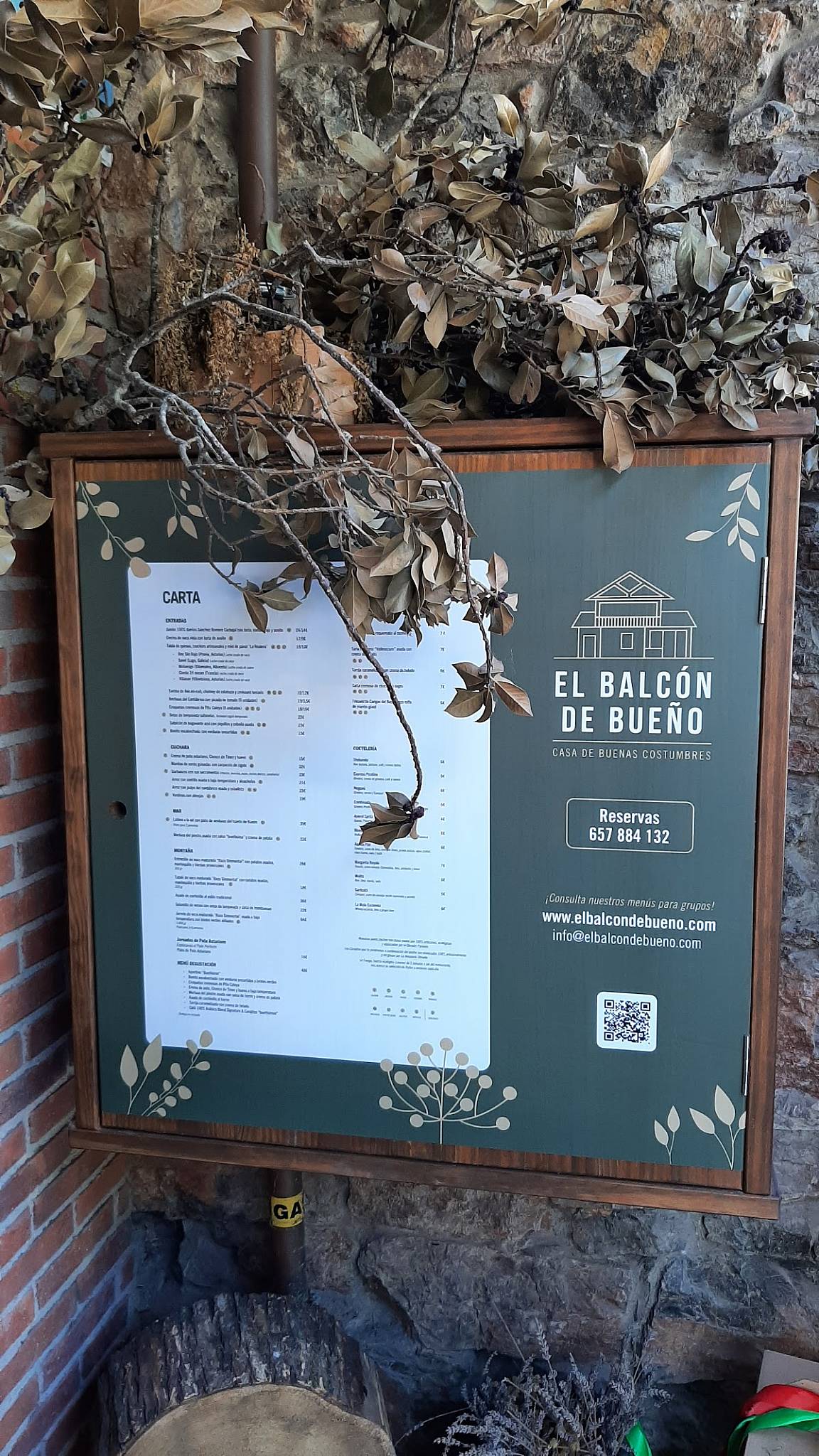 Menu at Restaurante El Balcón de Bueño, Bueño