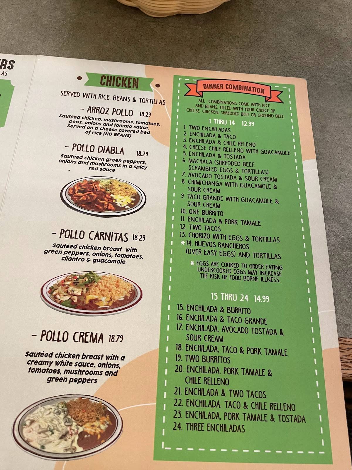 Menu At El Paraiso Mexican Restaurant Canyonville