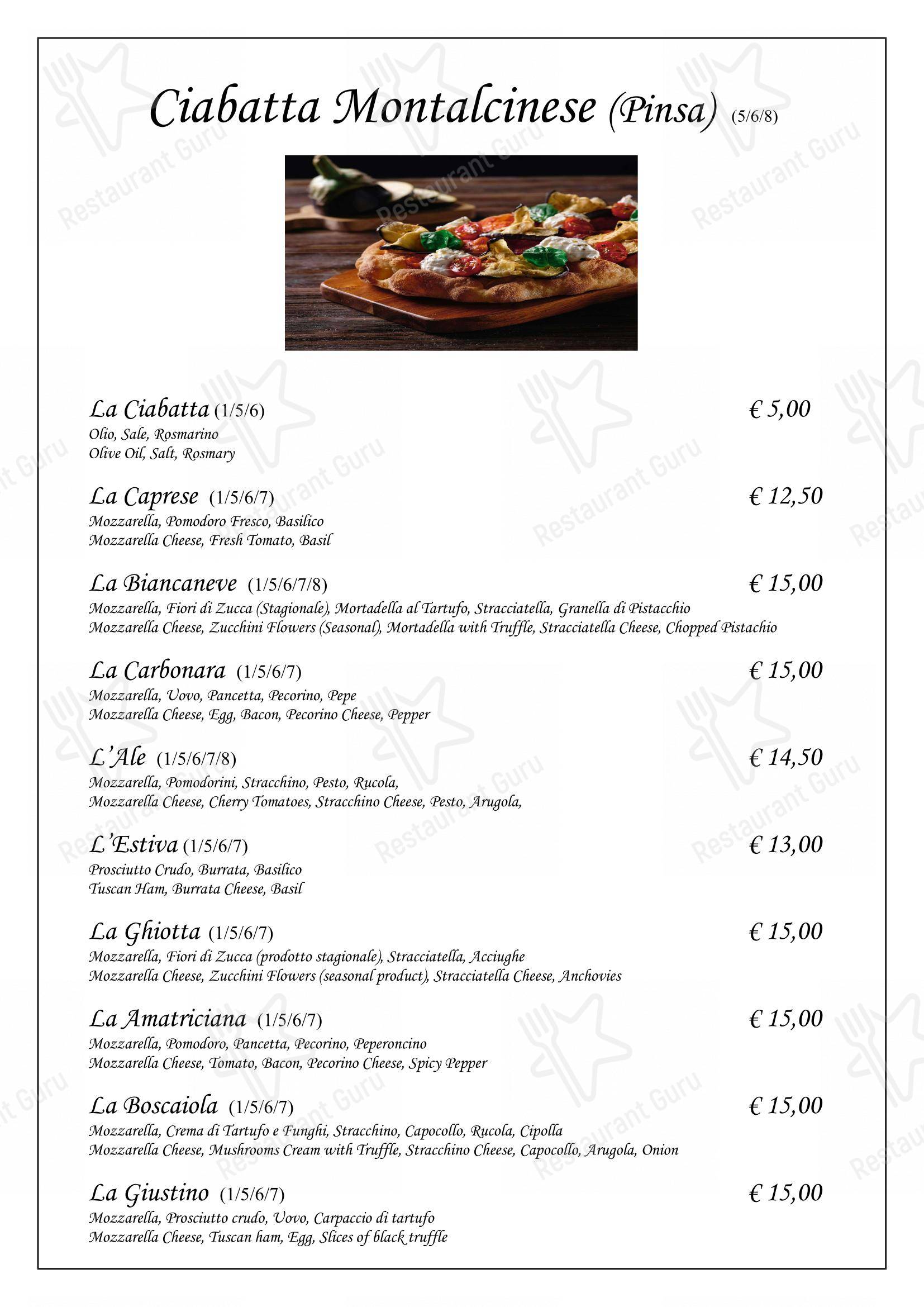 Menu bar per Enoteca di Piazza pub & bar