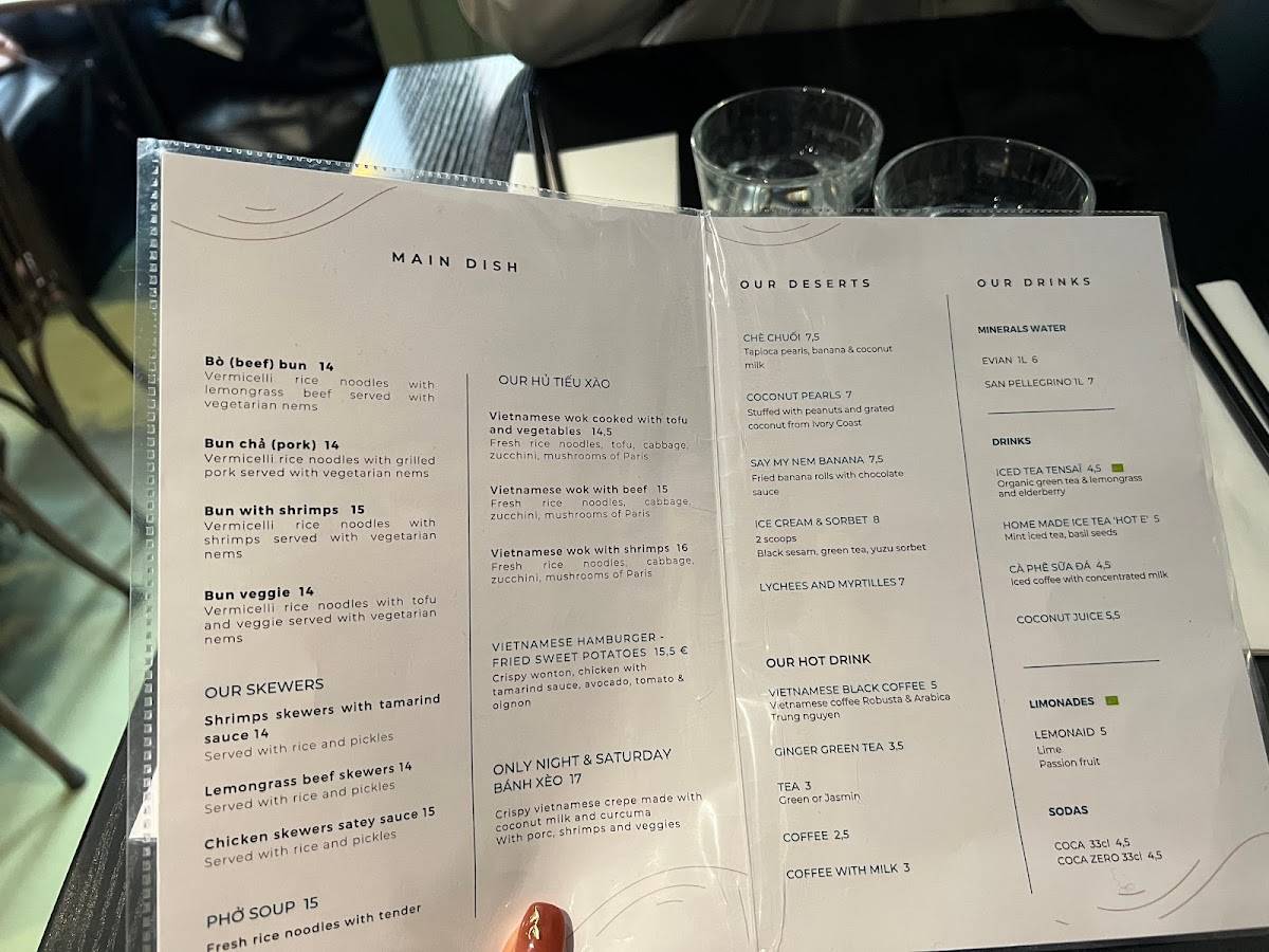 Menu de Entre Deux Rives