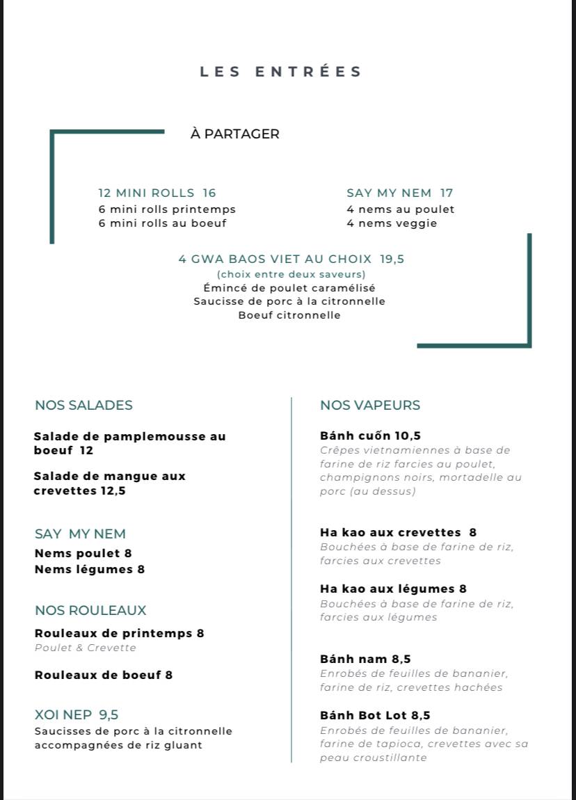 Menu de Entre Deux Rives