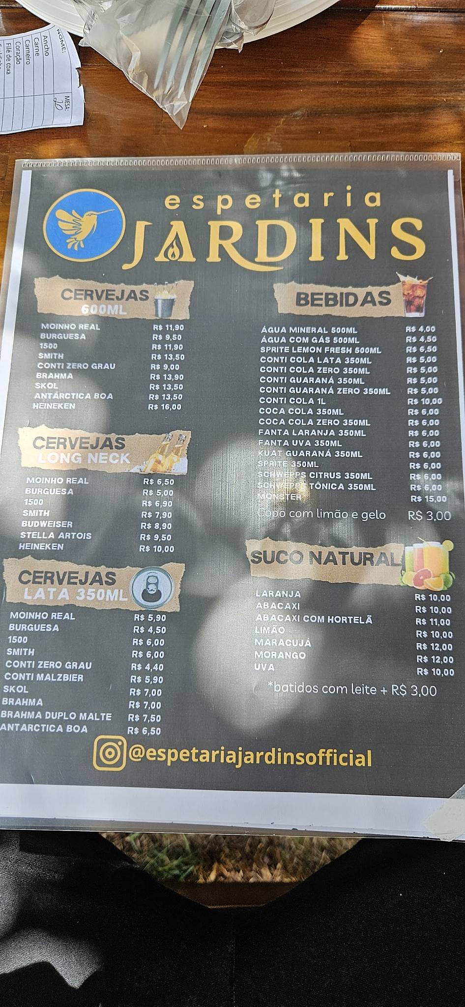 Espetaria Jardins Assis - SP cardápio