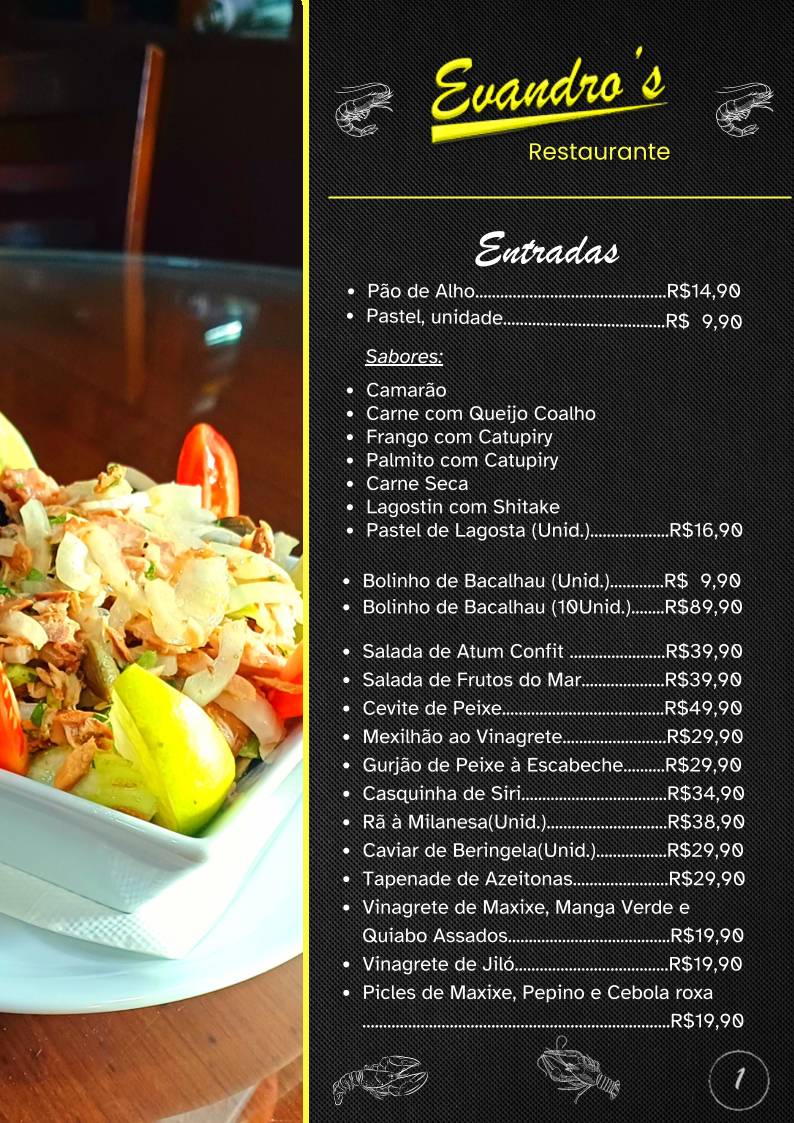 Evandro's Restaurante cardápio