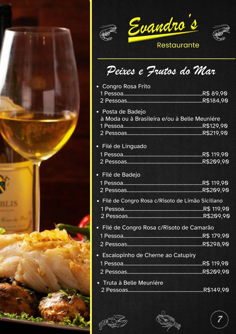 Evandro's Restaurante cardápio