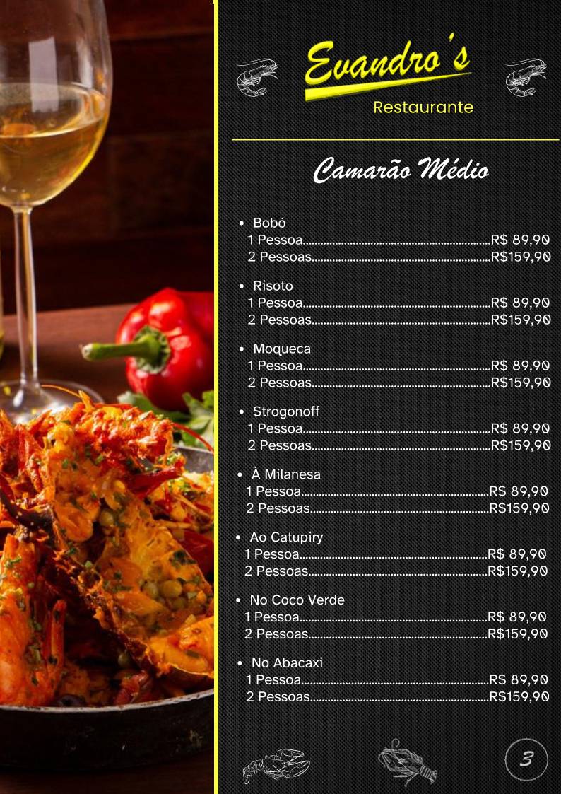 Evandro's Restaurante cardápio