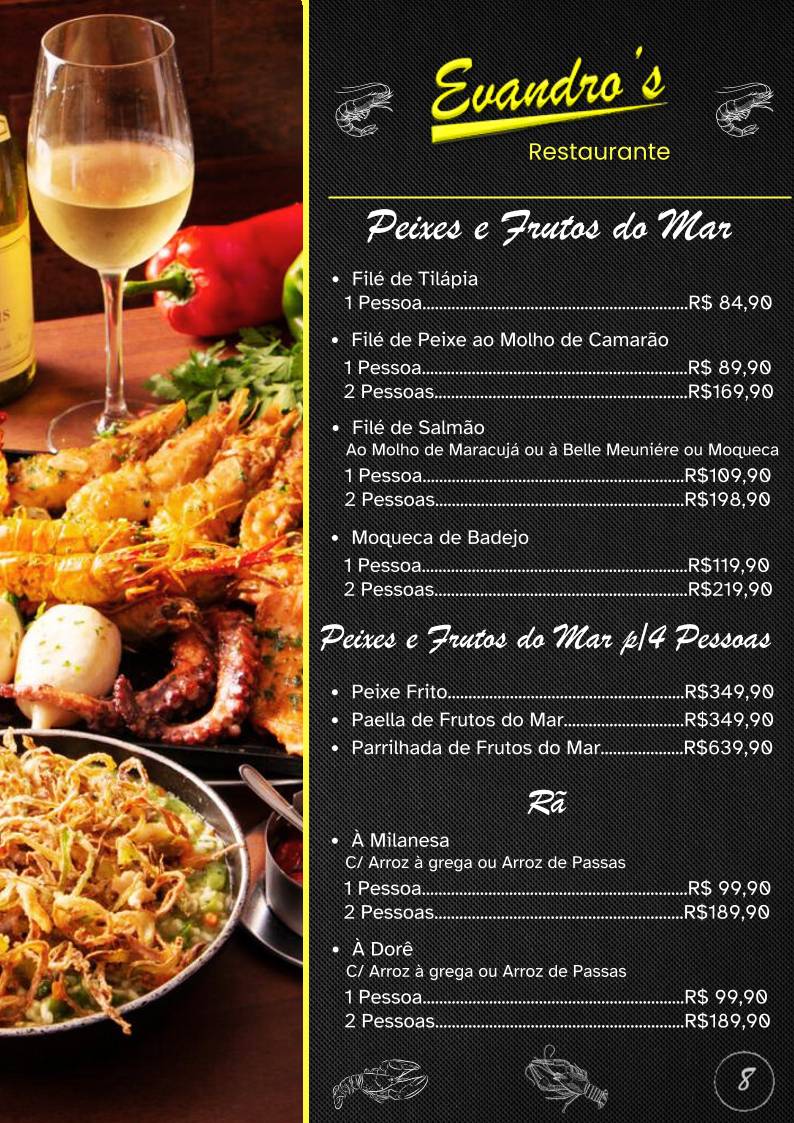 Evandro's Restaurante cardápio
